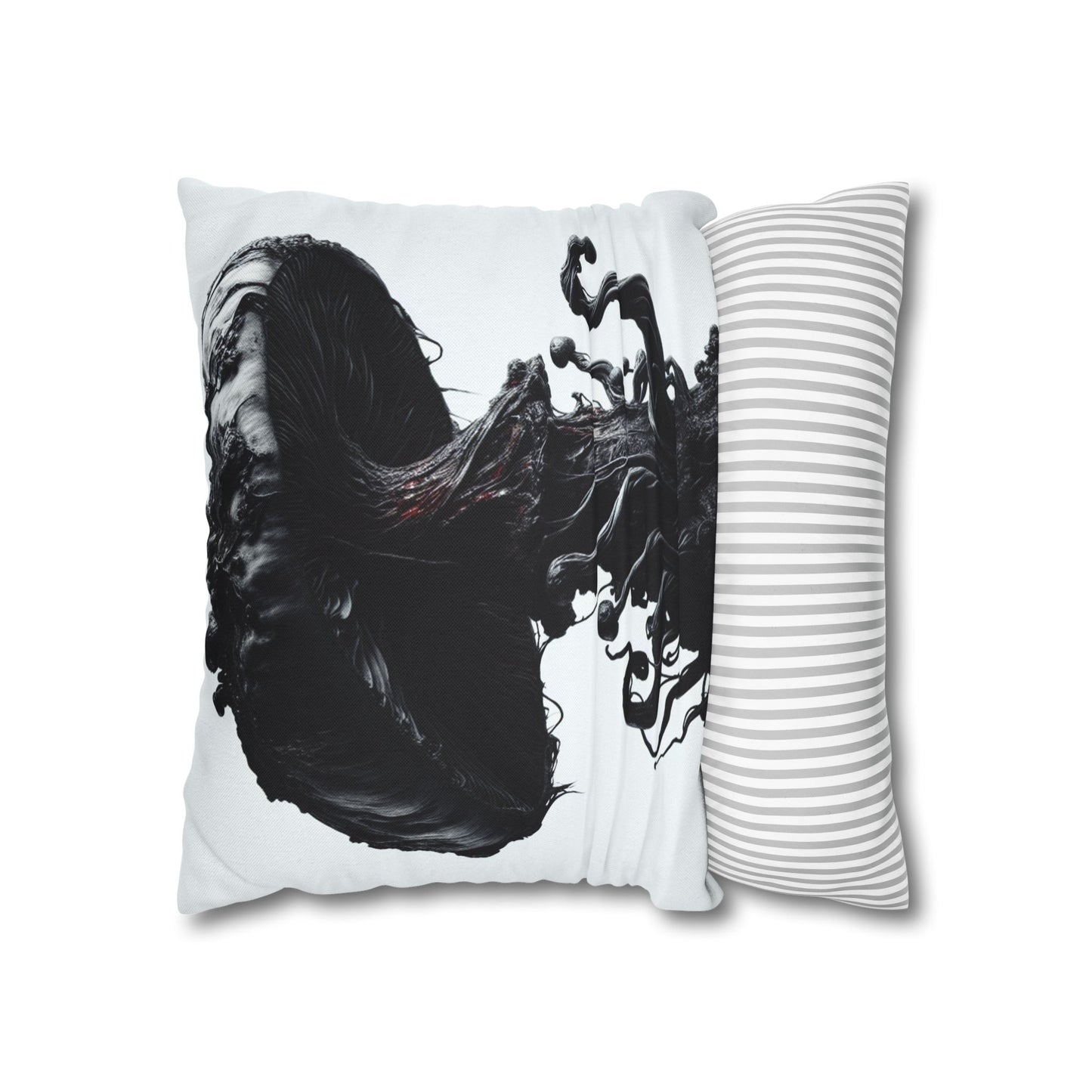 Gothic Mushroom Pillowcase | Dark Art Decor, Home Accent, Unique Gift, Black and White Throw Pillow, Living Room Decor