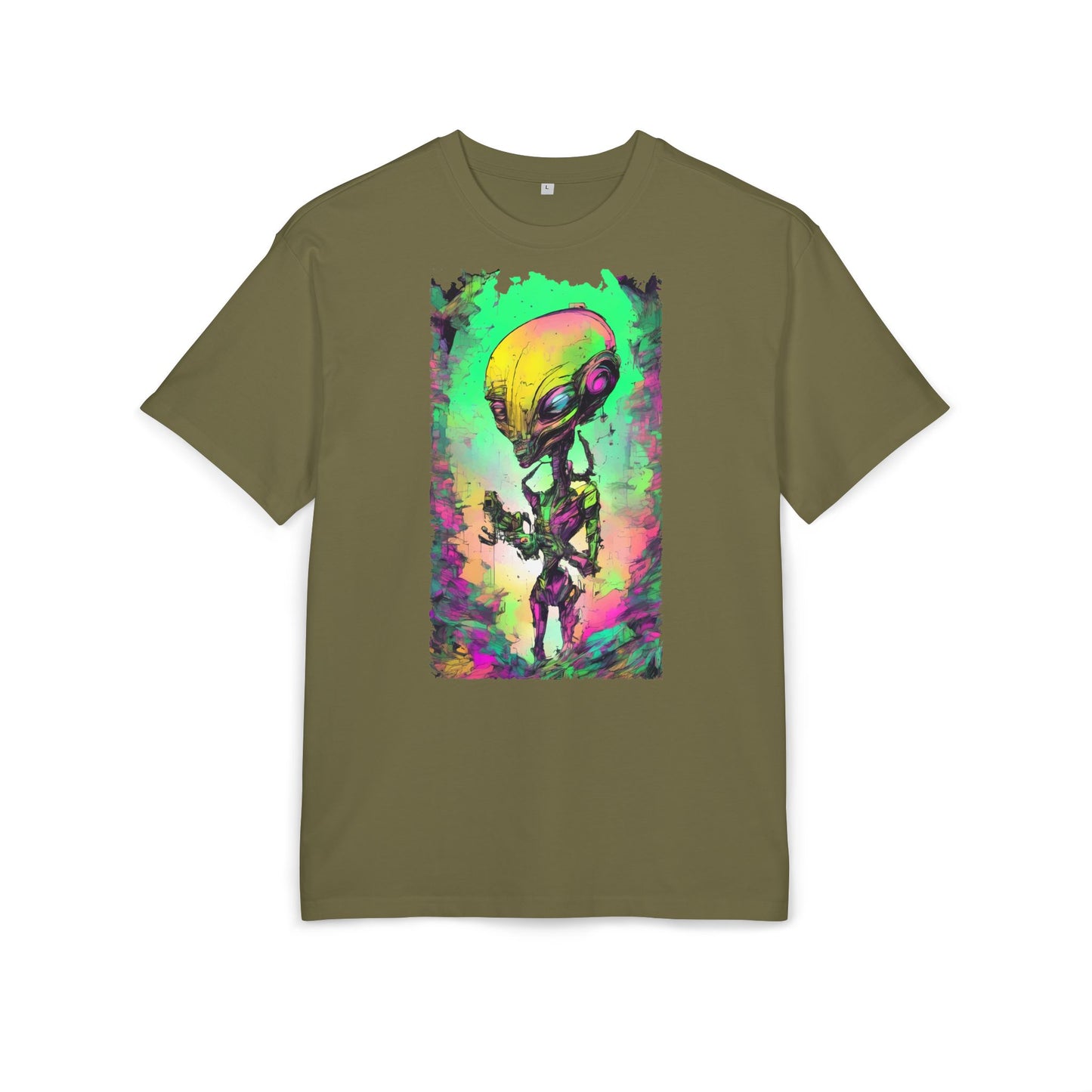 Cosmic Alien Art Tee - Unisex Heavy Oversize Tee, Retro Space Vibe Shirt, Gift for Sci-Fi Lovers, Casual Wear, Unique Graphic T-Shirt