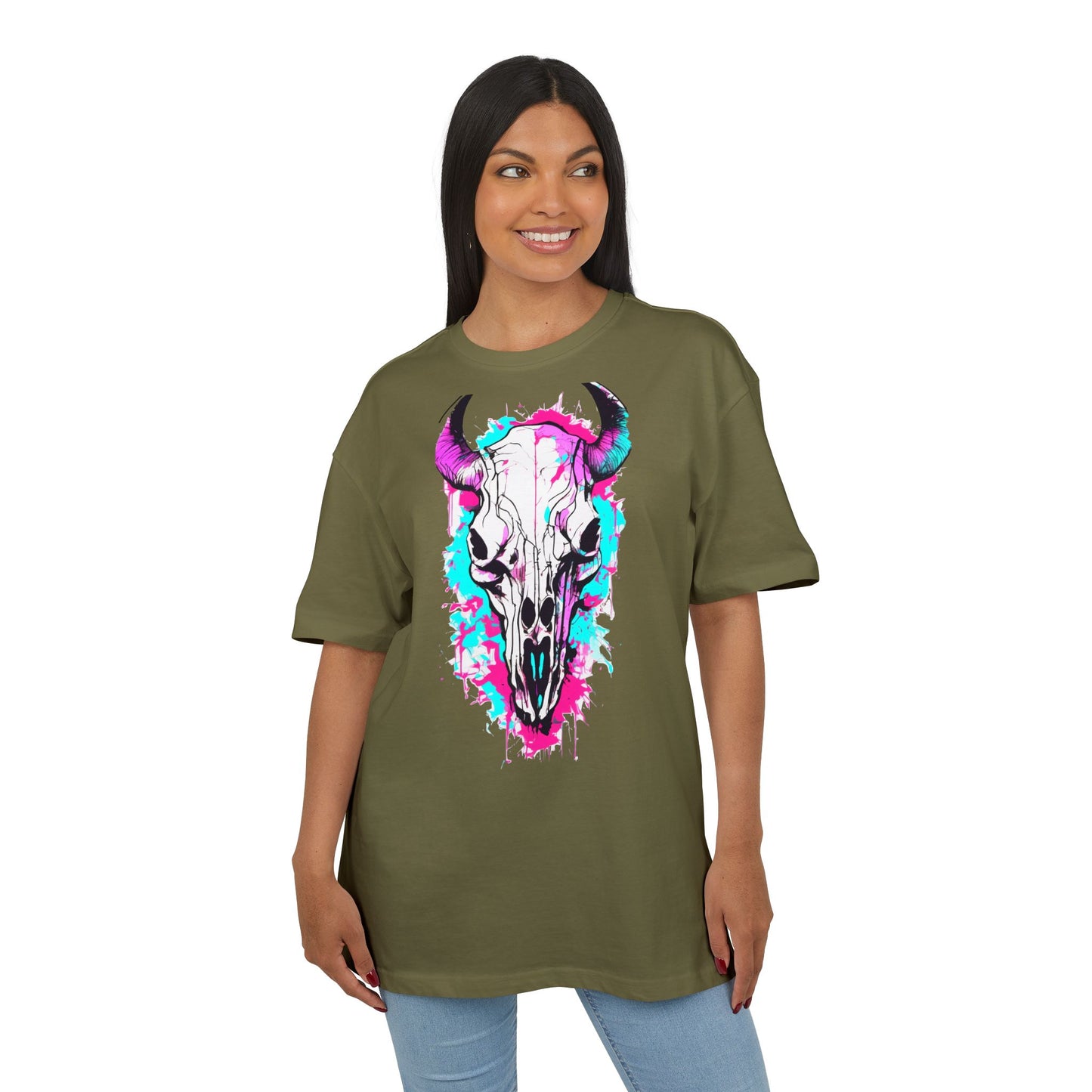 Vibrant Skull Graphic Tee for Art Lovers, Casual Wear, Unique Gift, Festival Apparel, Street Style Fashion