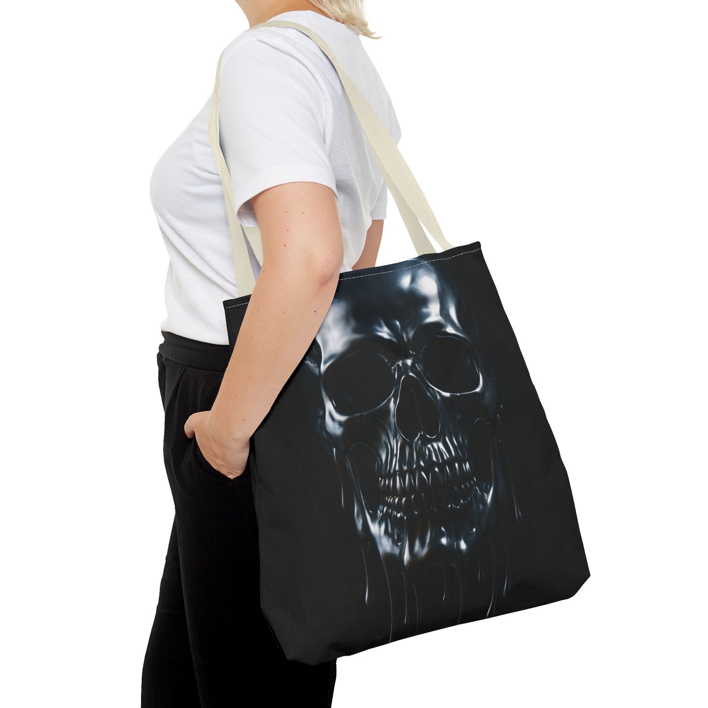 Gothic Skull Tote Bag, Edgy Fashion Accessory, Perfect for Halloween, Unique Gift Idea, Stylish Shopping Companion, All-Occasion Use