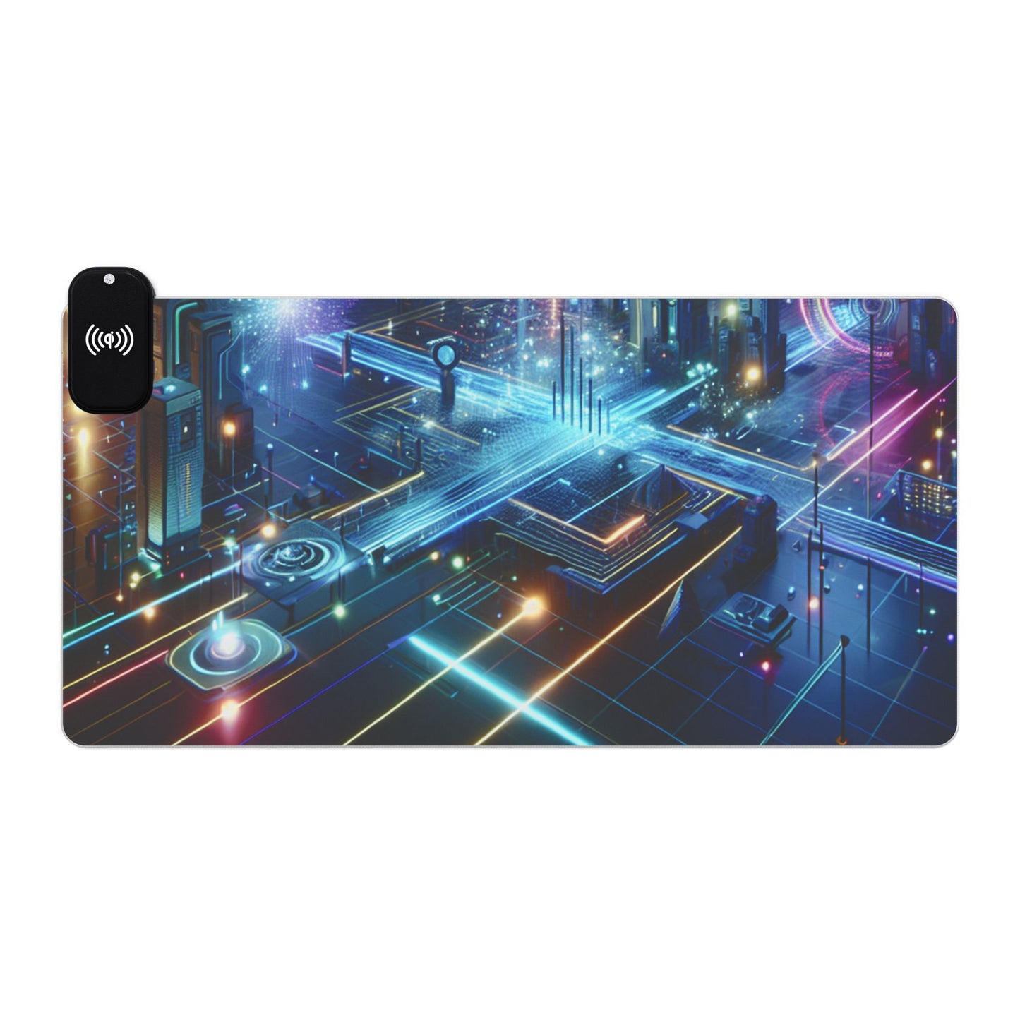 Illuminated Wireless Charging Gaming Mouse Pad, LED Pad for Gamers, Desk Accessories, Gift for Tech Lovers, Gaming Setup Decor