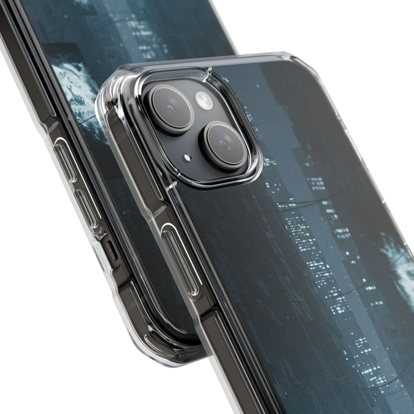 Magnetic Clear Impact Cases for Phones | Urban Nightscape Design | Unique Phone Accessories, Gift for Tech Lovers, Protective Cases