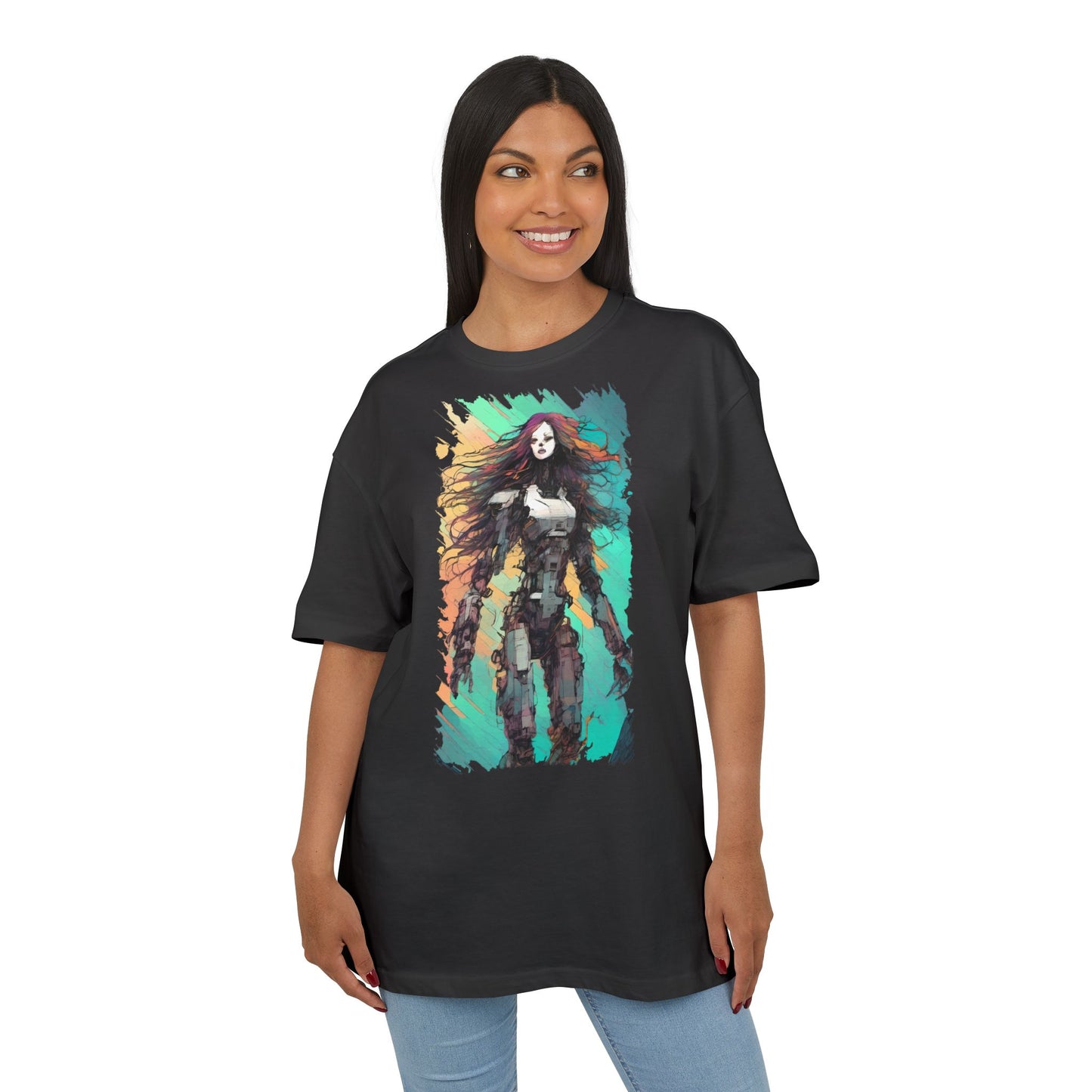 Artistic Graphic Tee, Casual Oversize Top, Unique T-Shirt Gift, Trendy Streetwear, Creative Fashion Statement