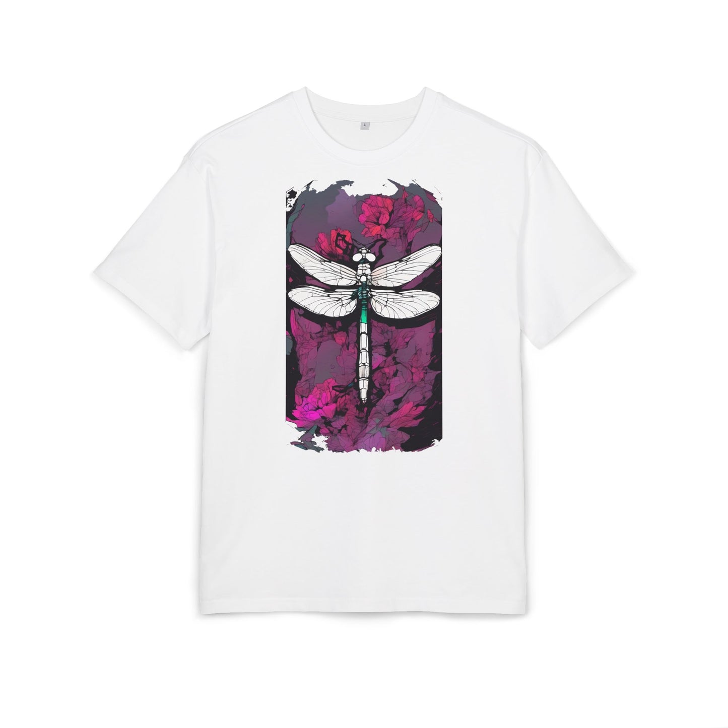 Dragonfly Art Unisex Heavy Oversize Tee, Nature Lover Shirt, Gift for Her, Artistic Tee, Summer Fashion, Relaxed Fit Clothing