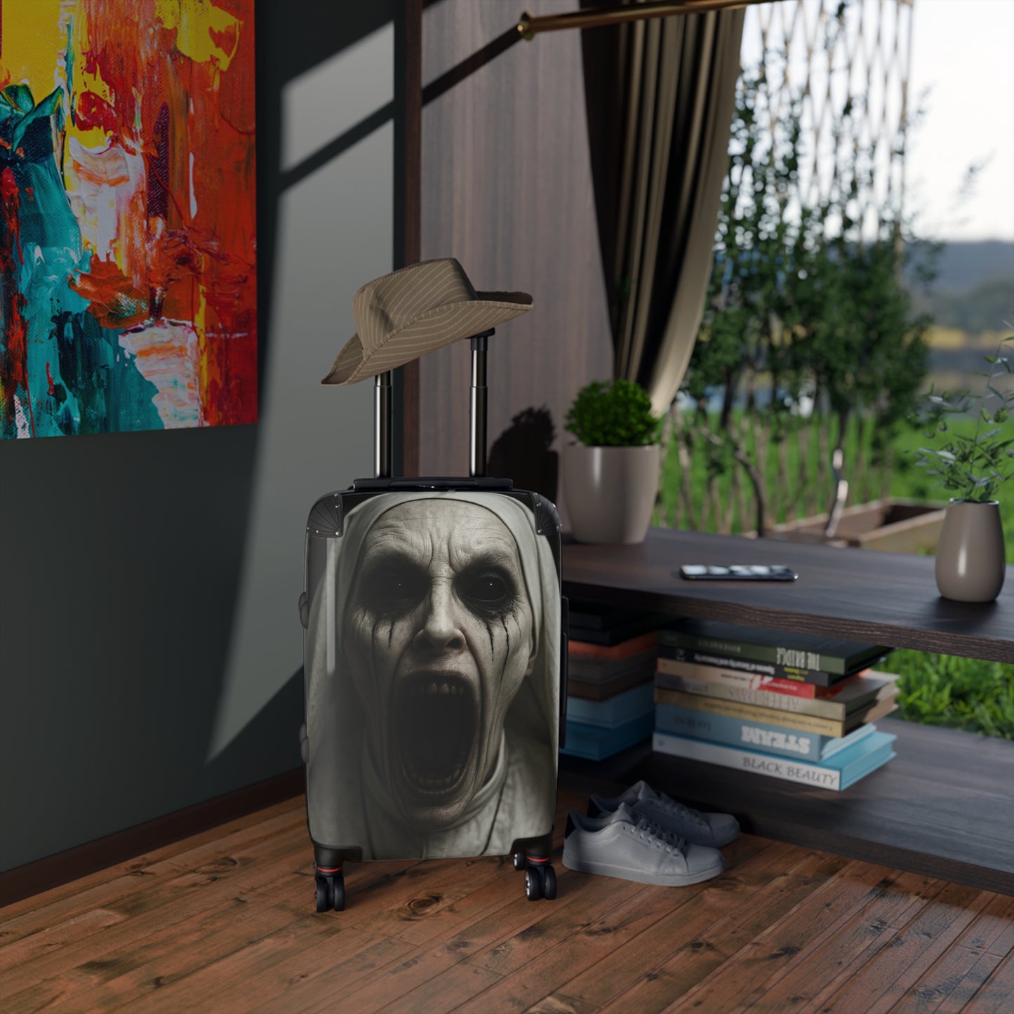 Halloween-Inspired Luggage, Spooky Suitcase, Travel Bag, Unique Halloween Gift, Horror Themed Carry-On