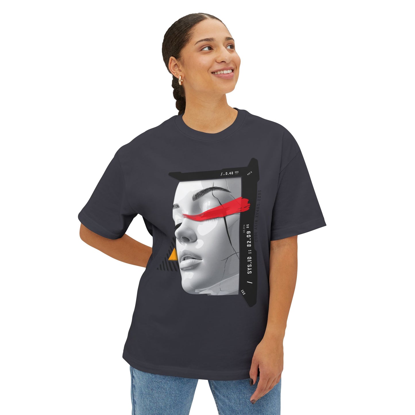 Chic Graphic Oversized Tee - Casual Wear, Streetwear, Art Tee, Gift for Her, Fashionable Comfort Wear