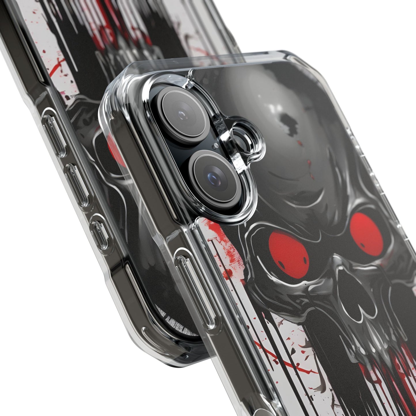 Edgy Skull Design Phone Case, Unique Protective Case, Magnetic Impact Case, Halloween Gift, Skull Lover Accessory