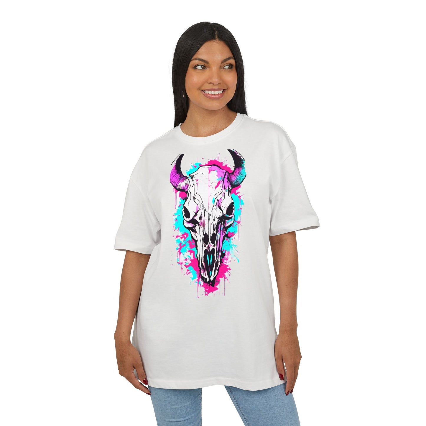 Vibrant Skull Graphic Tee for Art Lovers, Casual Wear, Unique Gift, Festival Apparel, Street Style Fashion