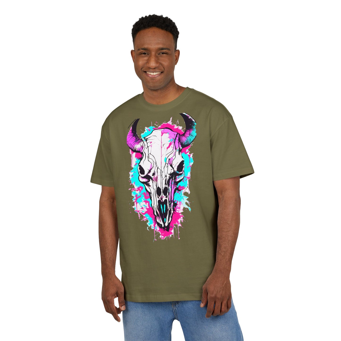 Vibrant Skull Graphic Tee for Art Lovers, Casual Wear, Unique Gift, Festival Apparel, Street Style Fashion