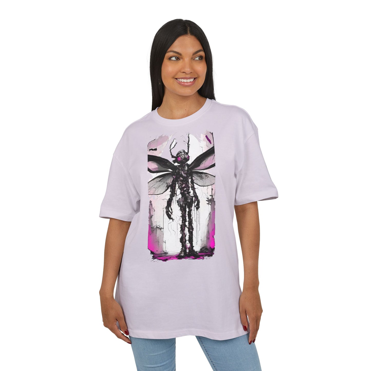 Edgy Artistic Oversize Tee, Graphic Tee, Unisex Shirt, Casual Wear, Statement Piece, Gift for Art Lovers