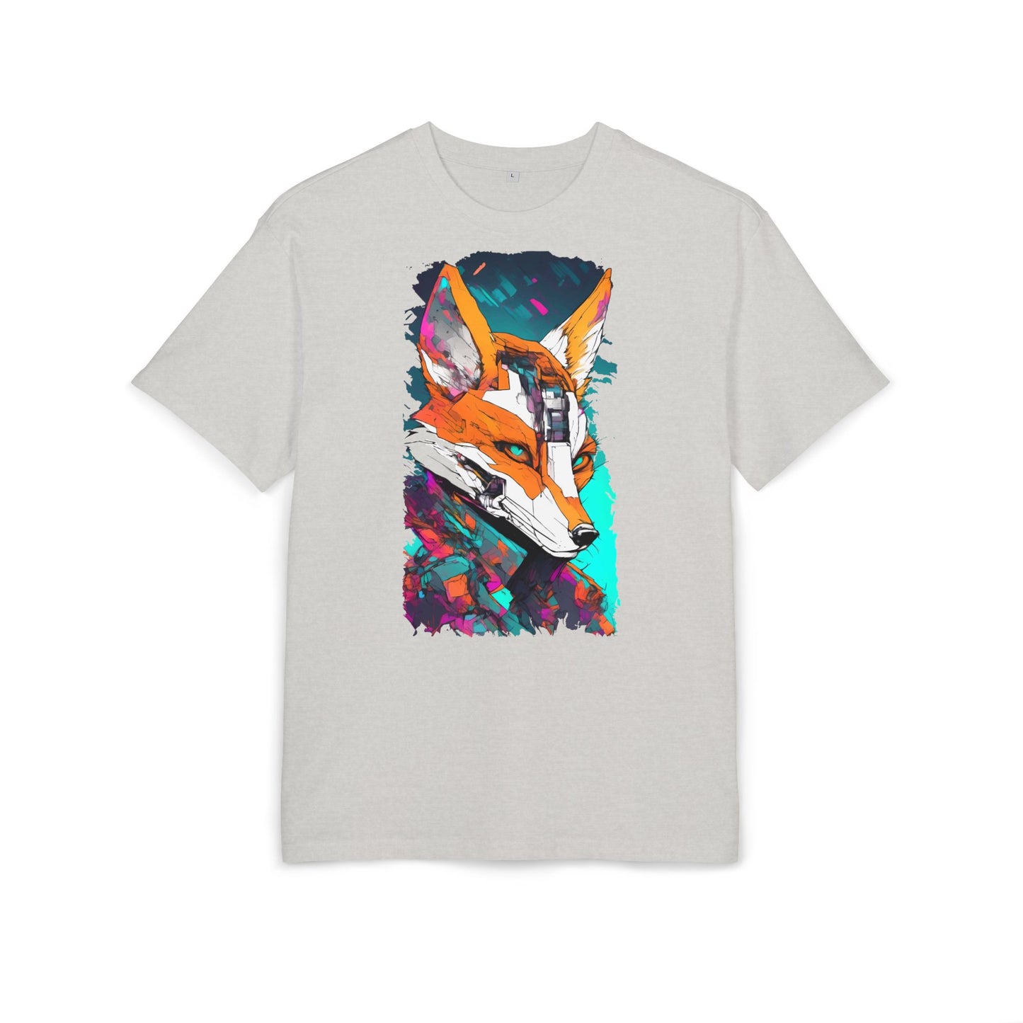 Futuristic Fox Design Unisex Oversize Tee, Graphic Tee, Cool T-Shirt, Unique Gift, Casual Wear