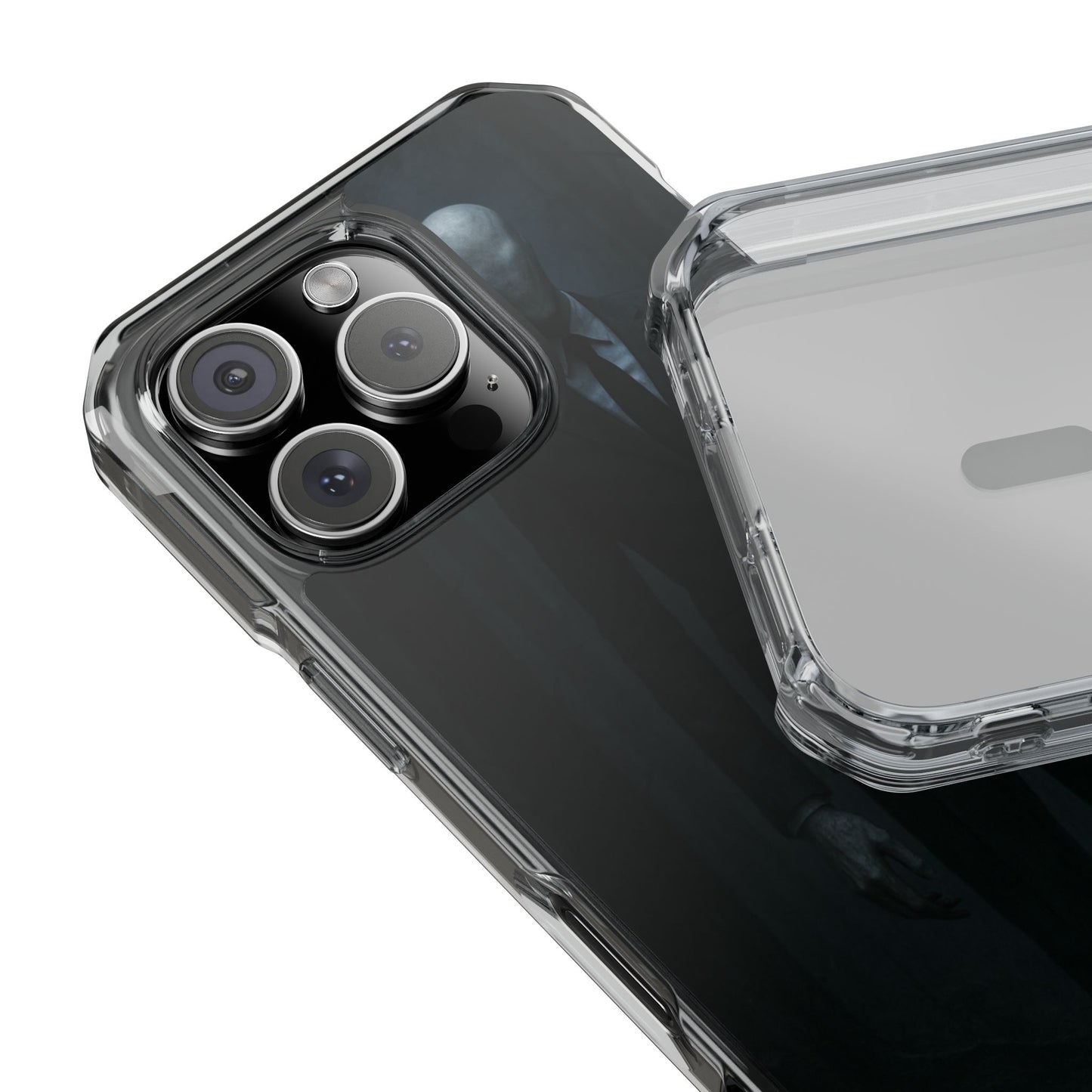 Sleek Phone Case with Minimalist Horror Design of Slenderman, Slim Protective Case, Unique Gift for Horror Lovers, Clear Impact-Resistant Case