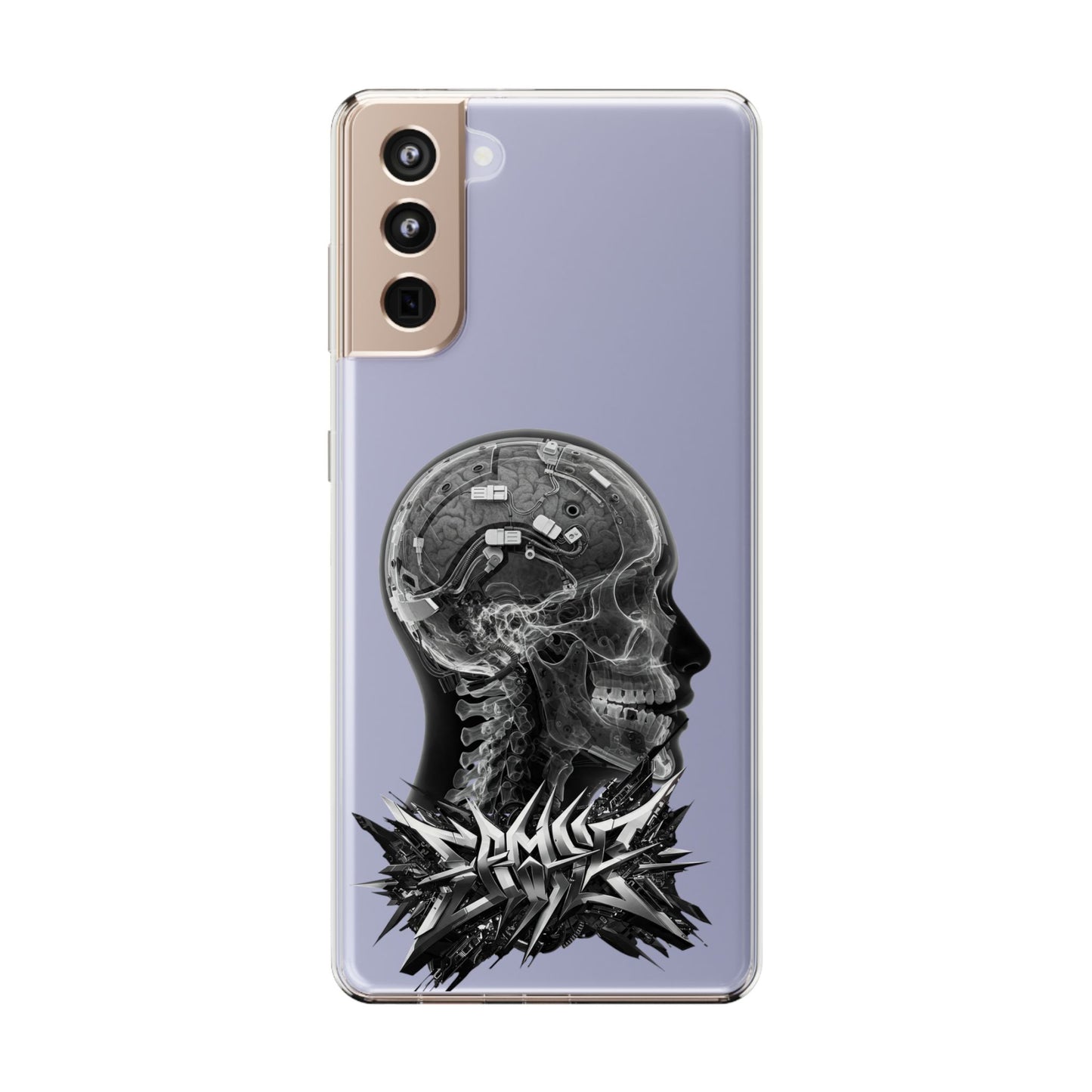 Skull Design Clear Phone Case - Unique Aesthetic for Tech Lovers