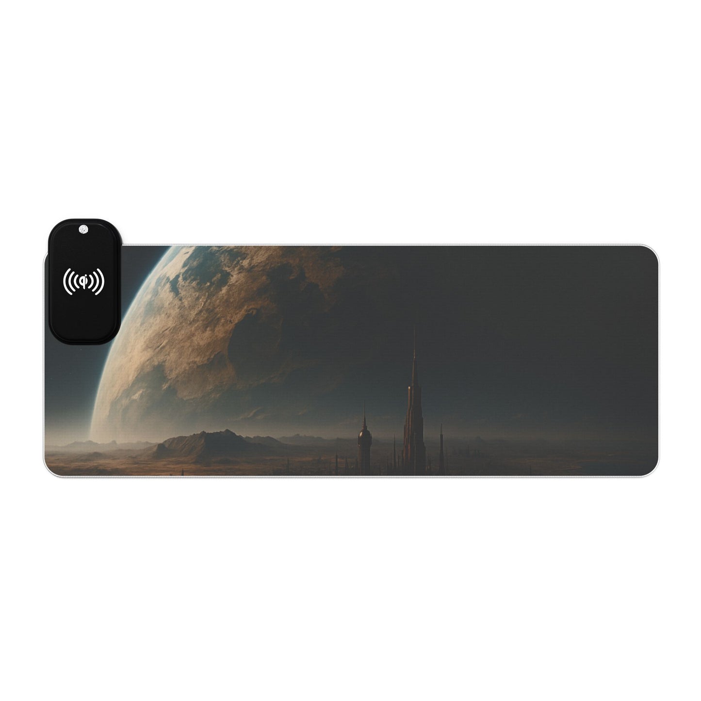 LED Gaming Mouse Pad with Wireless Charging Station, Gaming Accessories, Office Decor, Desk Organization, Space Design, Computer Gear