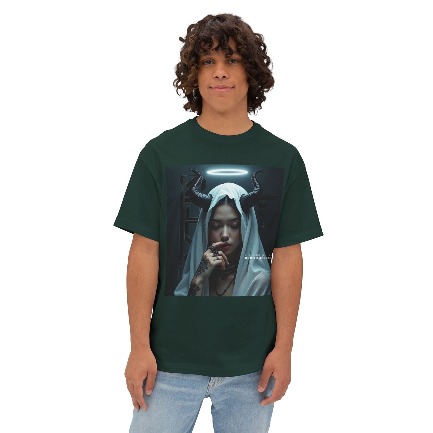 Gothic Inspired Oversized Tee - Perfect for Halloween, Music Festivals, Casual Wear, Alternative Fashion, Unique Gift Ideas