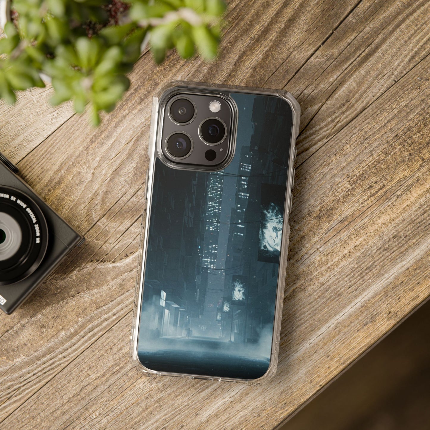 Magnetic Clear Impact Cases for Phones | Urban Nightscape Design | Unique Phone Accessories, Gift for Tech Lovers, Protective Cases