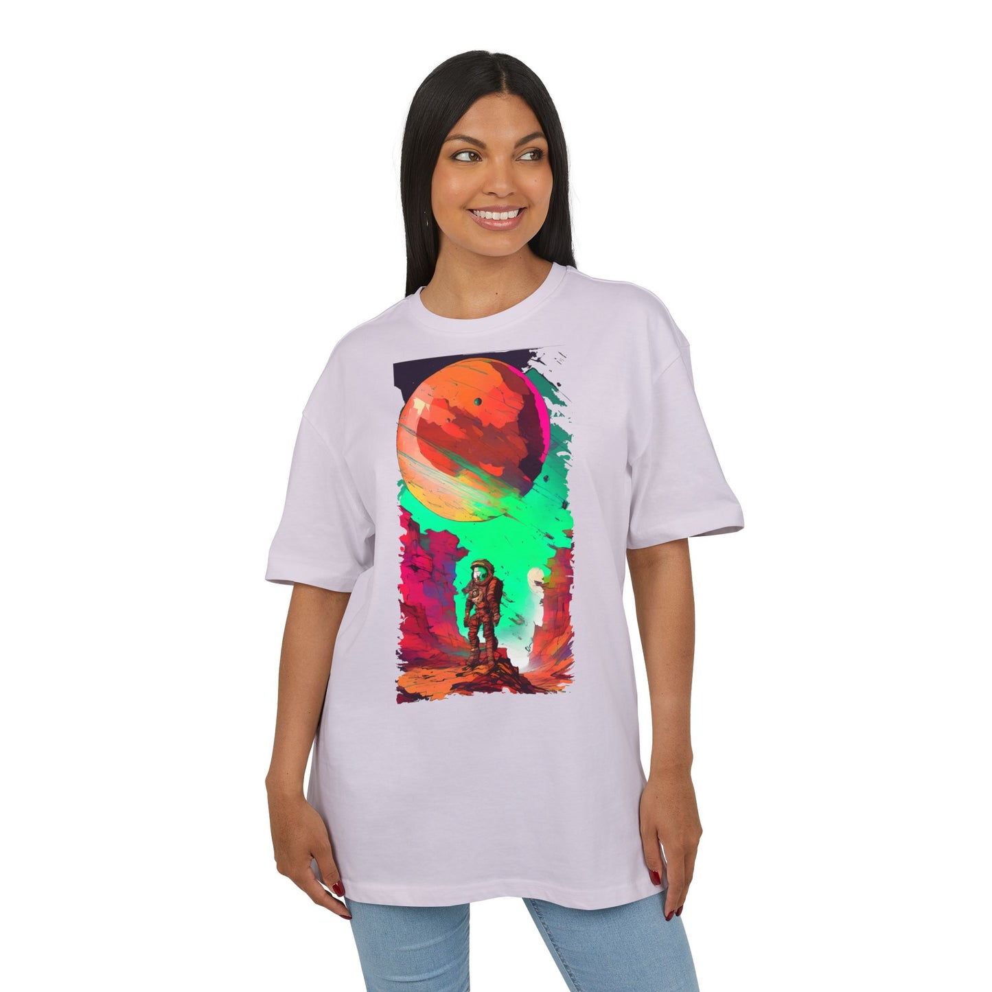 Cosmic Adventure Unisex Heavy Oversize Tee - Perfect for Space Lovers, Casual Style, Gift for Her, Him, Unique Graphic Tee, Sci-Fi Fashion