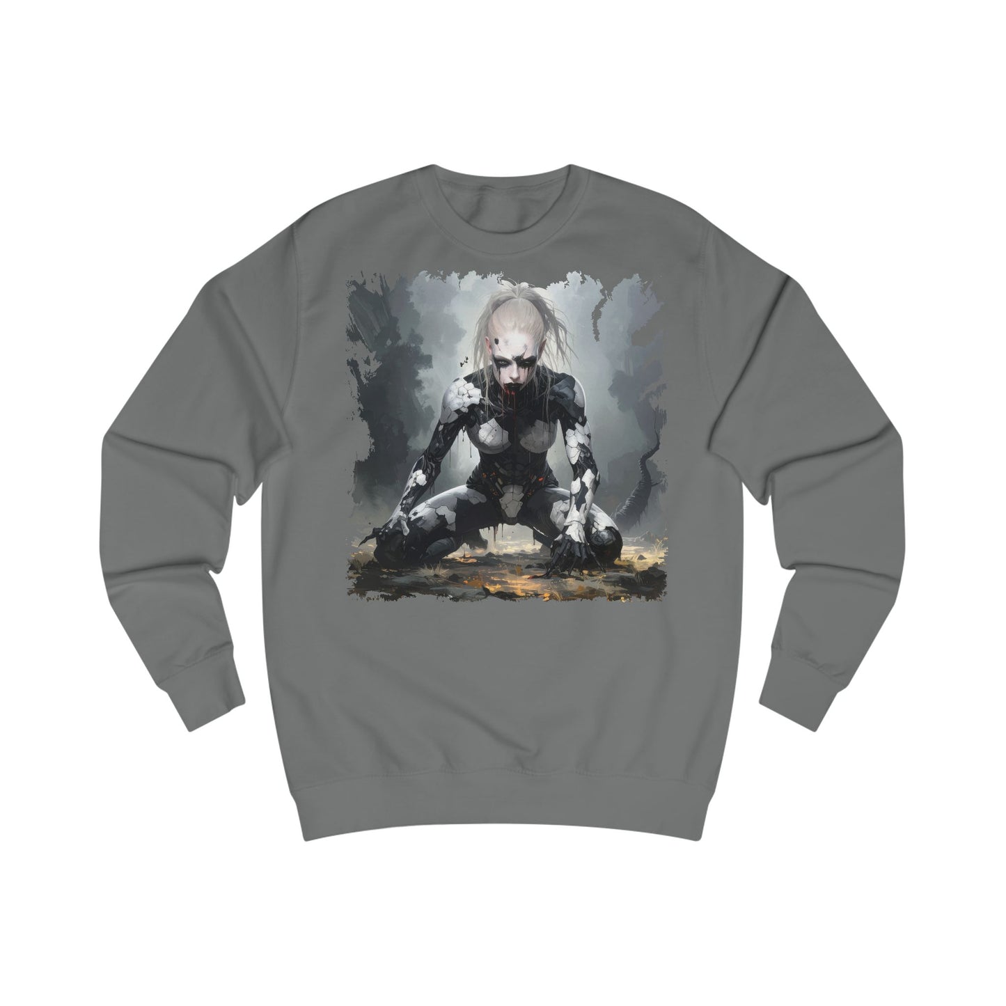 Futuristic Horror Unisex Sweatshirt, Graphic Sweatshirt, Geek Gift, Cosplay Apparel, Casual Wear, Halloween Merch