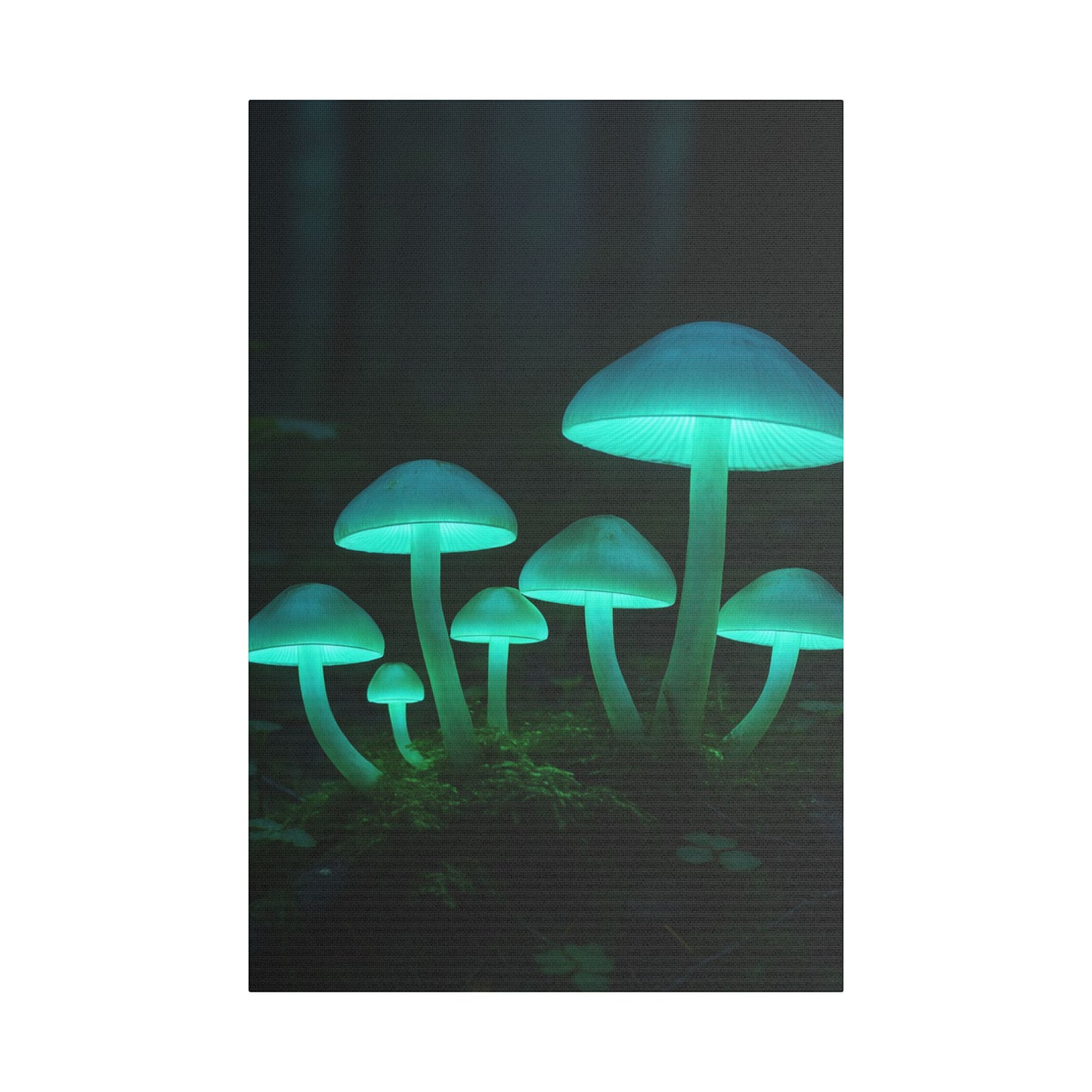 Glowing Mushroom Canvas Art Print, Mystical Wall Decor, Nature Lovers Gift, Home Aesthetic, Unique Artwork for Bedrooms, Living Rooms