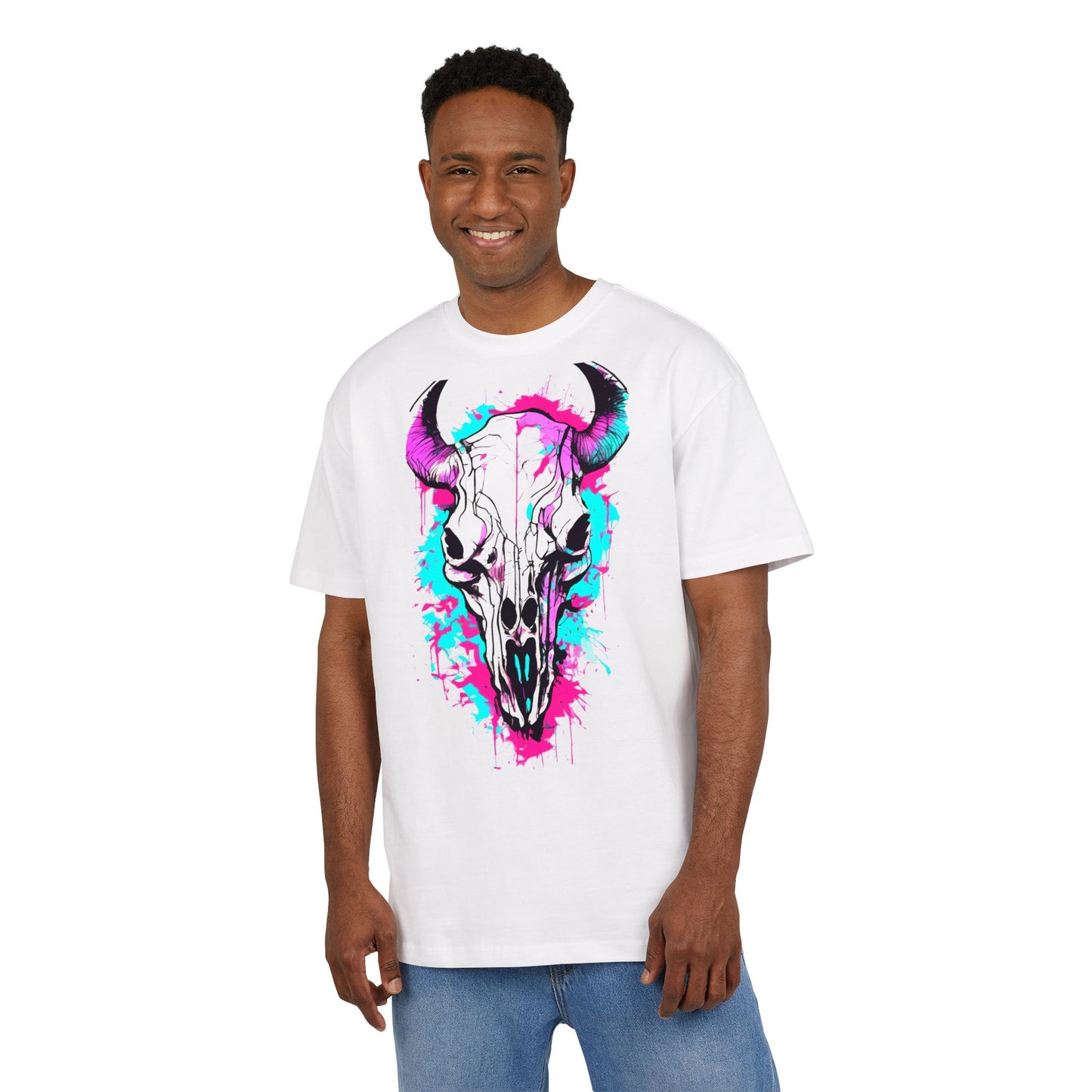 Vibrant Skull Graphic Tee for Art Lovers, Casual Wear, Unique Gift, Festival Apparel, Street Style Fashion