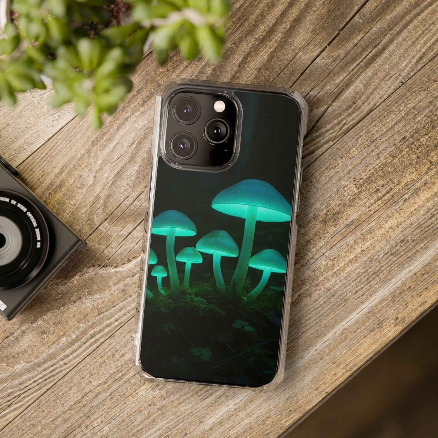 Glowing Mushroom iPhone Case, Unique Cellphone Protector, Gift for Nature Lovers, Eco-Friendly Tech Accessory