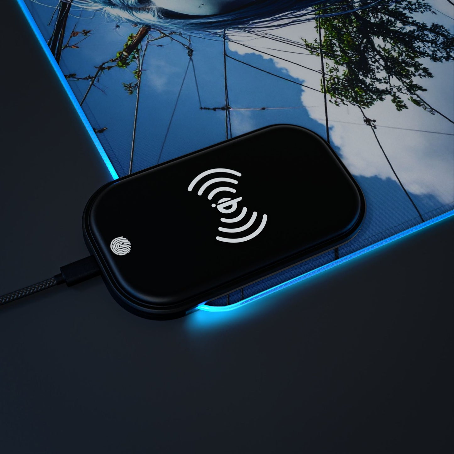 LED Gaming Mouse Pad with Wireless Charging Station - Perfect for Gamers, High-Tech Desk Accessory, Unique Gift for Tech Lovers
