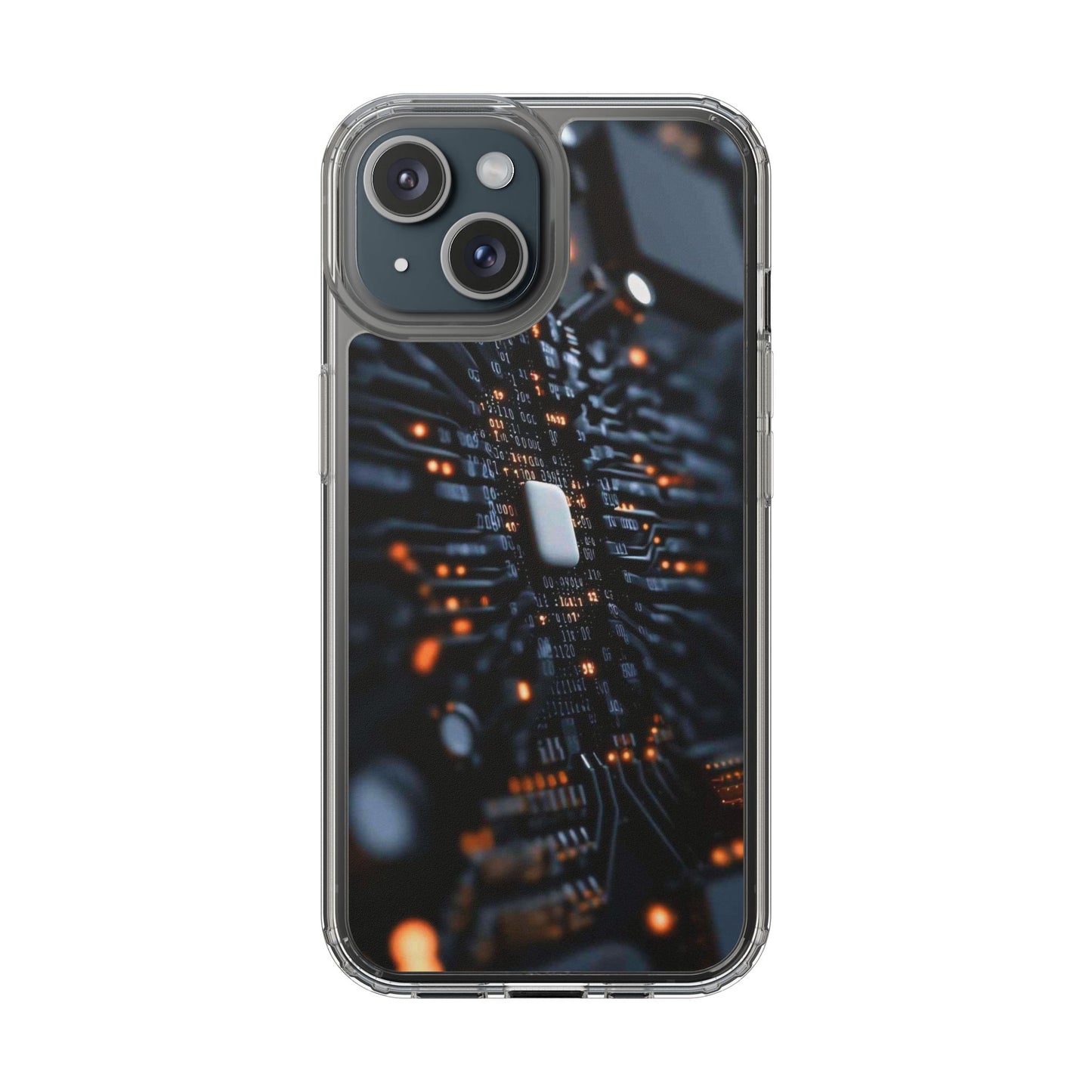 Clear Phone Case with Cyber Print
