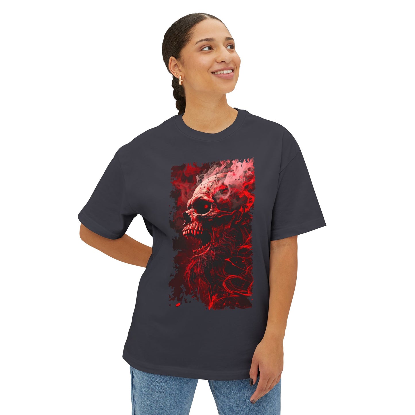 Gothic Skull Graphic Tee, Unisex Oversized T-Shirt, Edgy Streetwear, Halloween Apparel, Alternative Fashion, Gift for Goth Friends