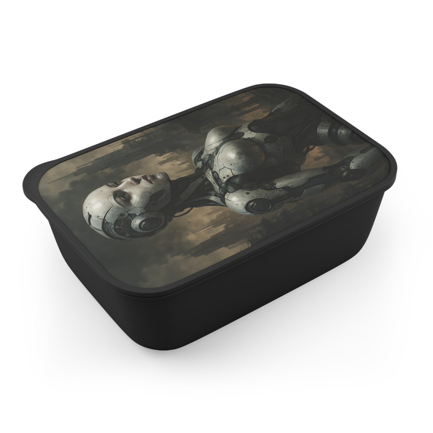 Futuristic Bento Box, Eco-Friendly Lunch Container, Robot Design, Meal Prep, Gift for Tech Lovers, Sustainable Utensils