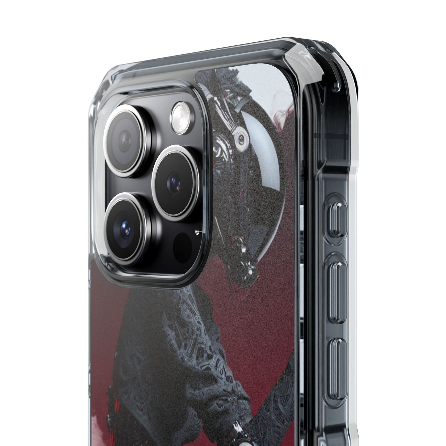 Cyber Design Magnetic Phone Case, Clear Mobile Cover, Gothic Style, Halloween Gift, Celestial Protection Accessory