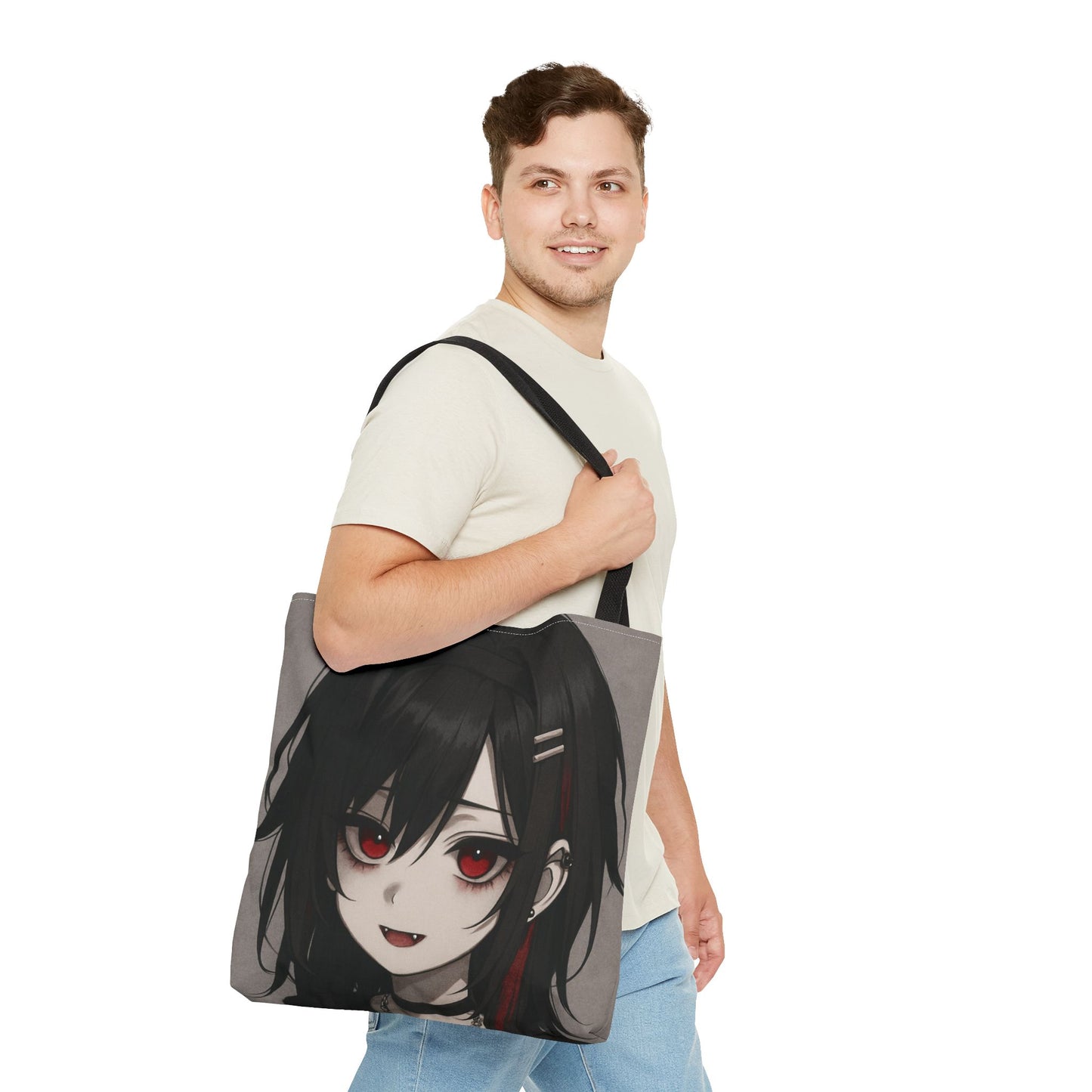Anime-Inspired Tote Bag, Eco-Friendly Bag, Stylish Carry-All, Gift for Otaku, Fashionable Shopping Tote, Unique Artwork Bag