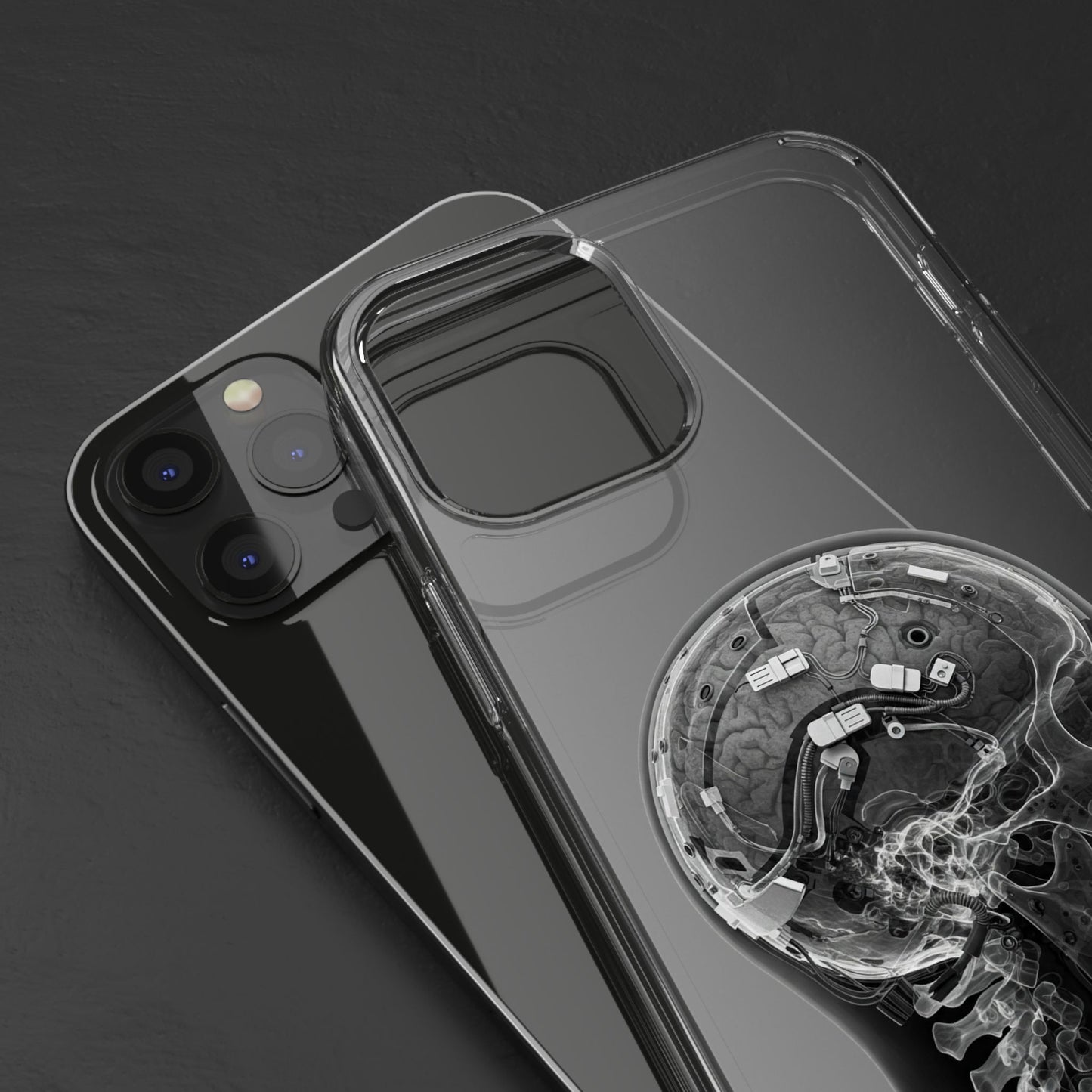 Skull Design Clear Phone Case - Unique Aesthetic for Tech Lovers