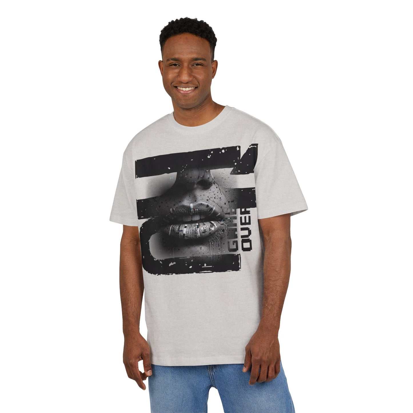 Gamer Unisex Oversized Tee - Game Over Graphic Tee