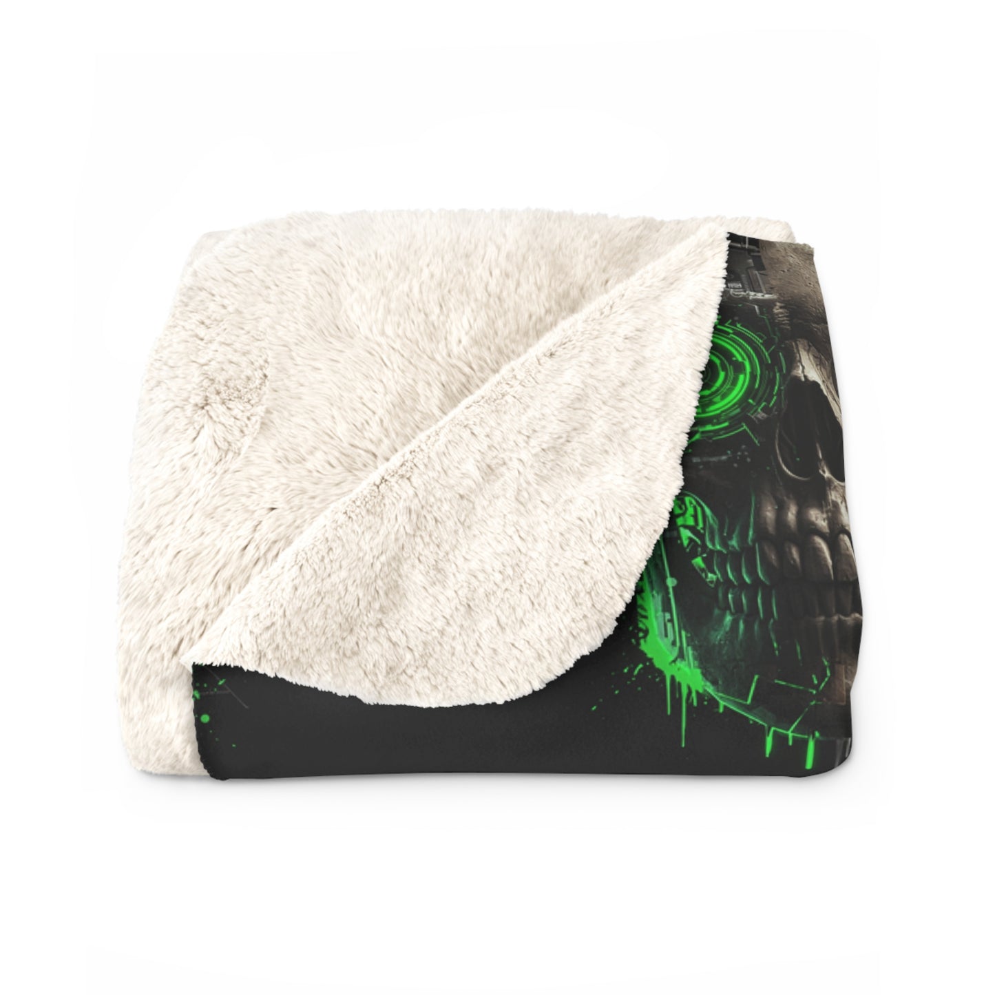 Gothic Skull Sherpa Fleece Blanket - Cozy & Edgy Home Decor