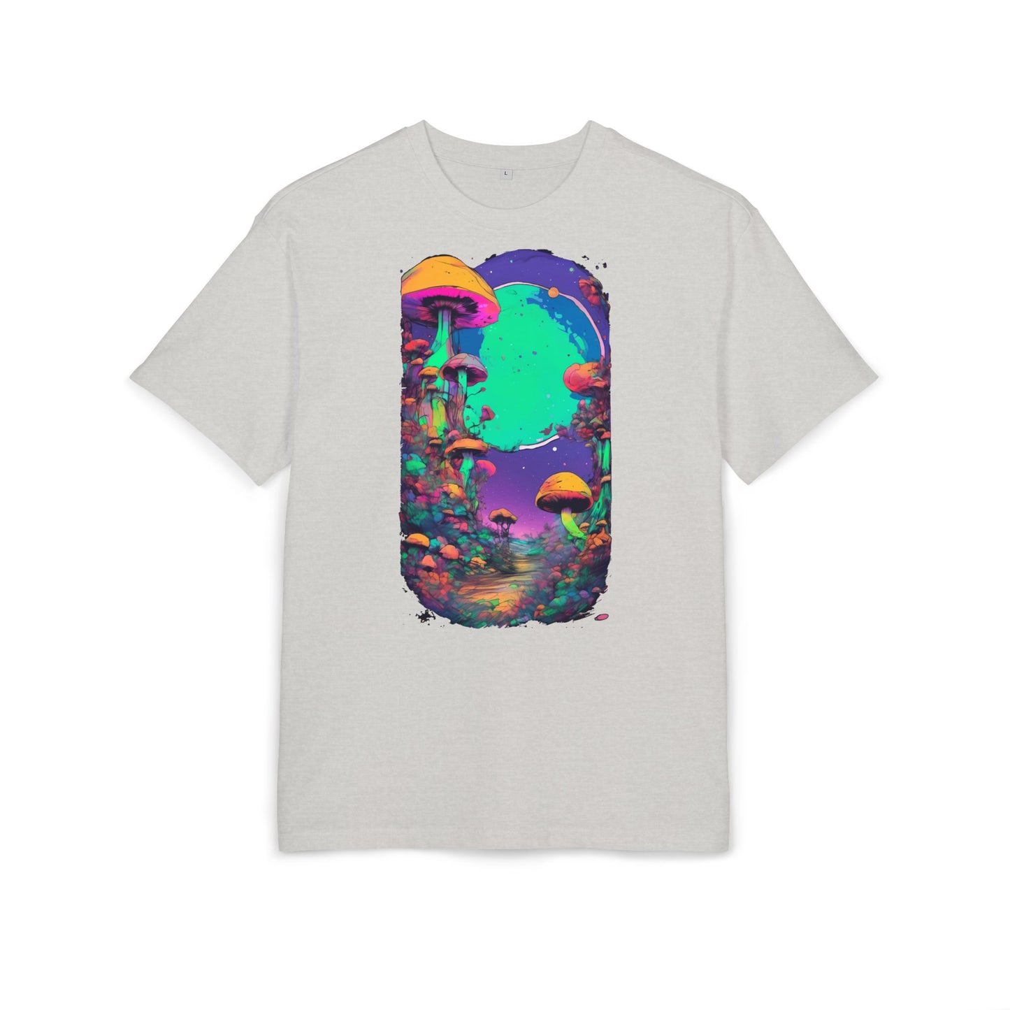 Psychedelic Mushroom Oversize Tee, Unisex Heavyweight Shirt, Bohemian Fashion, Festival Wear, Nature Lover Gift