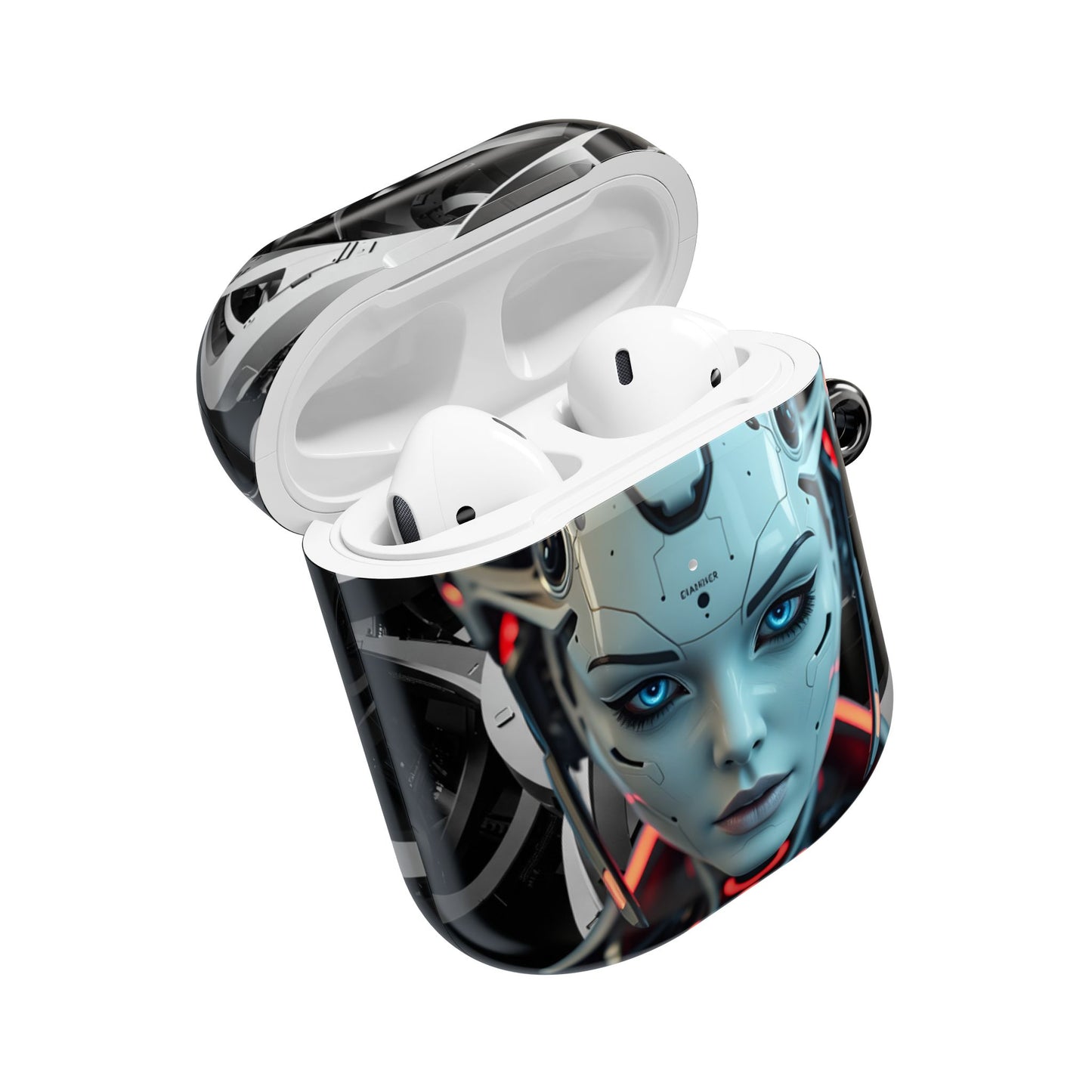 Futuristic AirPod Case with Tech-Inspired Design, Cyberpunk AirPods Holder, Stylish Accessory for Music Lovers, Gift for Gamers
