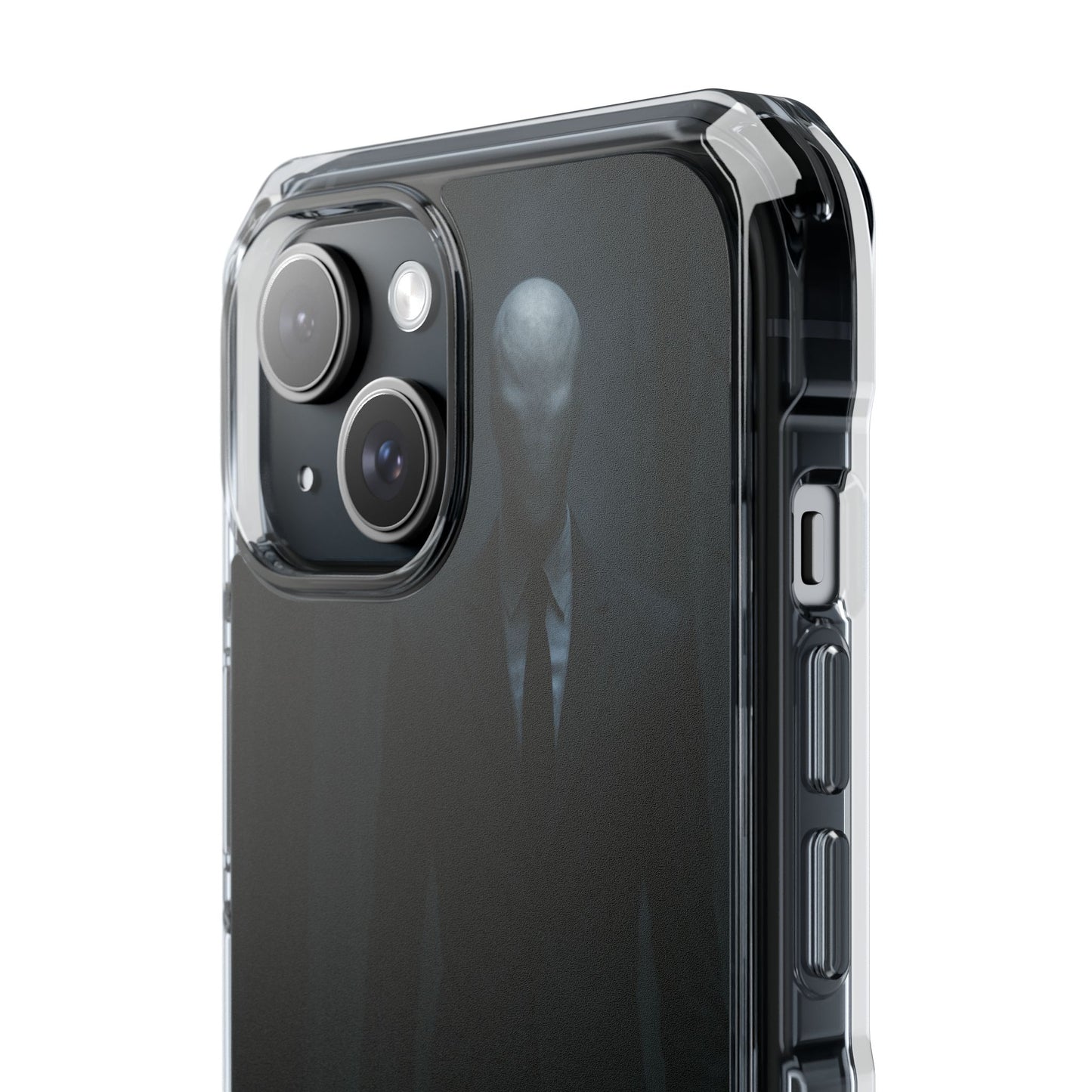 Sleek Phone Case with Minimalist Horror Design of Slenderman, Slim Protective Case, Unique Gift for Horror Lovers, Clear Impact-Resistant Case