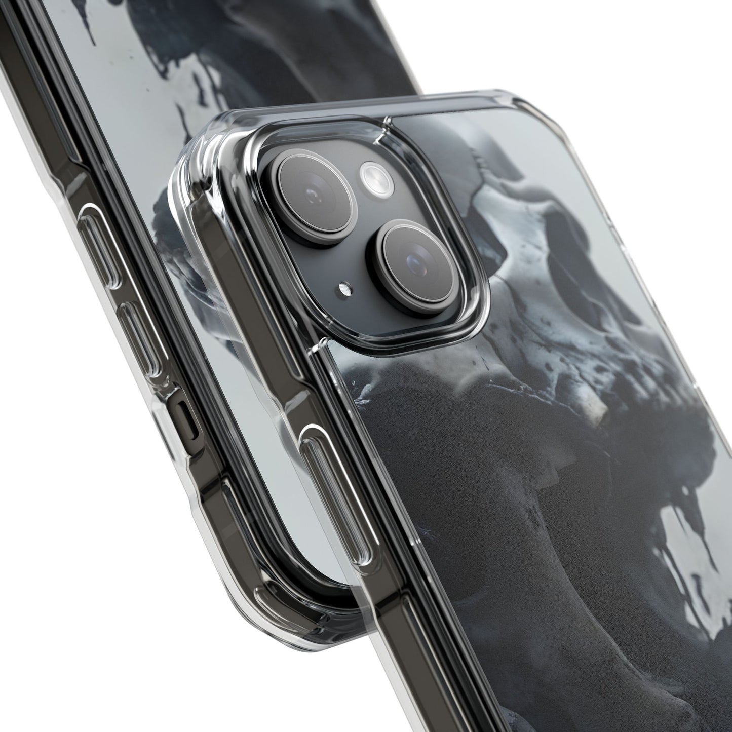 Unique Skull Design Magnetic Clear Impact Cases, Skull Phone Cases, Gothic Accessories, Halloween Gifts, Edgy Mobile Covers