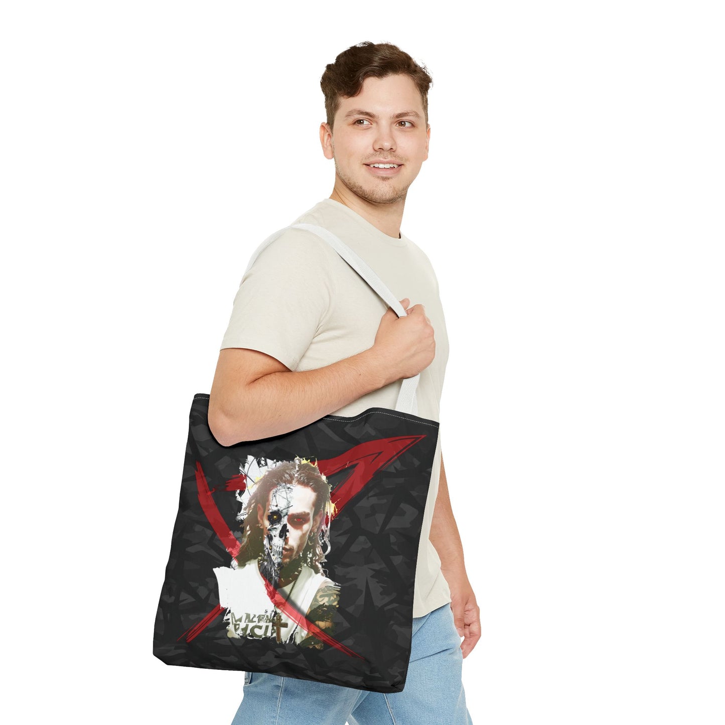 Edgy Graphic Tote Bag, Cool Tote for Concerts, Alternative Fashion, Gift for Music Lovers, Everyday Carry