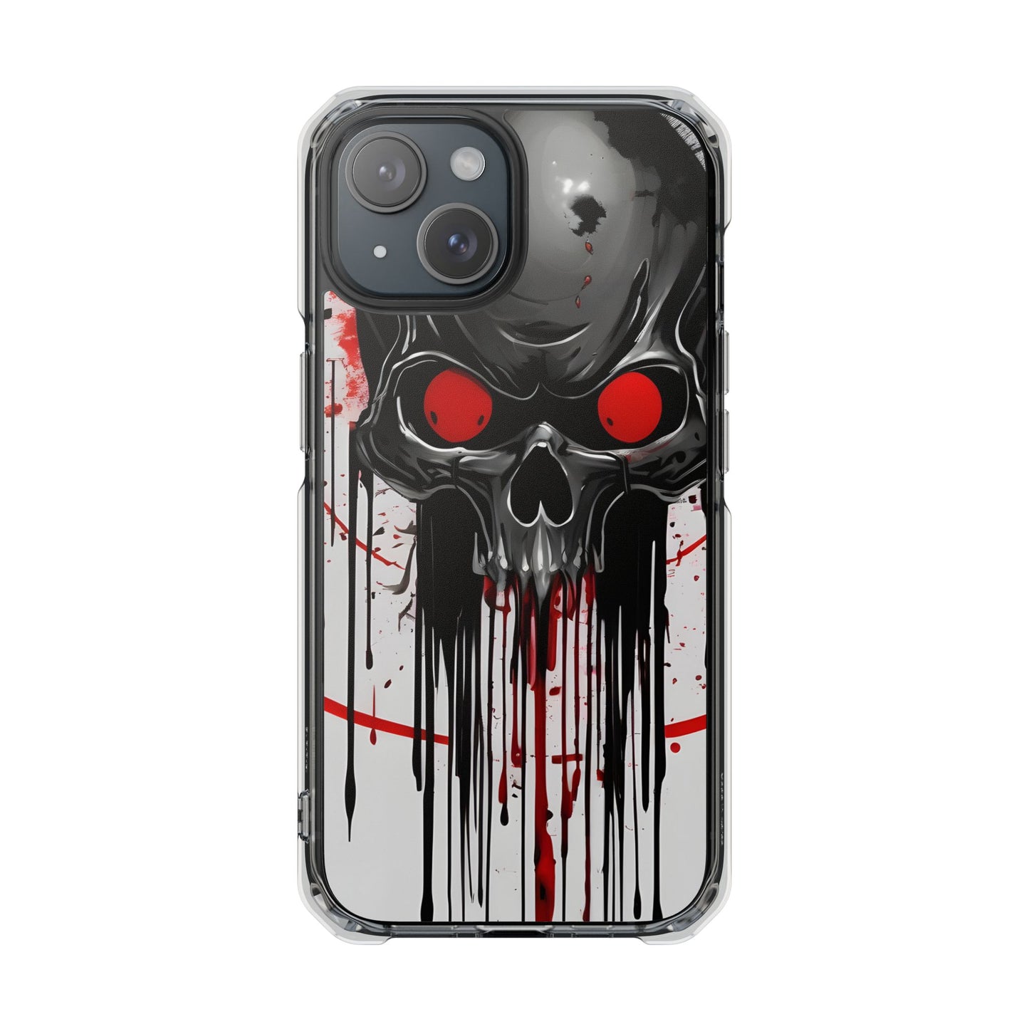 Edgy Skull Design Phone Case, Unique Protective Case, Magnetic Impact Case, Halloween Gift, Skull Lover Accessory