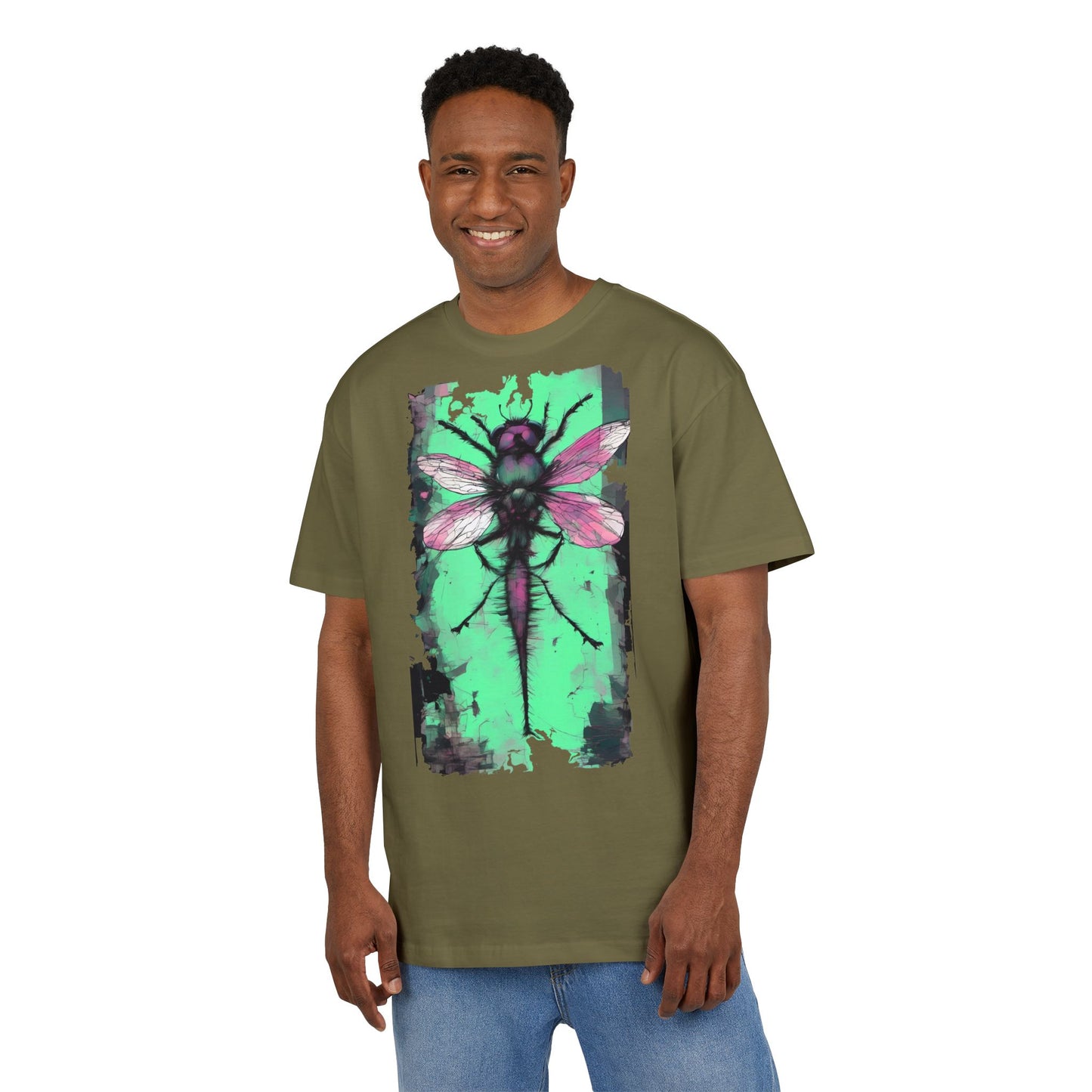 Botanical Dragonfly Tee - Nature-Inspired Unisex Oversized Shirt, Boho Style, Eco-Friendly Gift, Relaxed Summer Top, Unique Graphic Tee