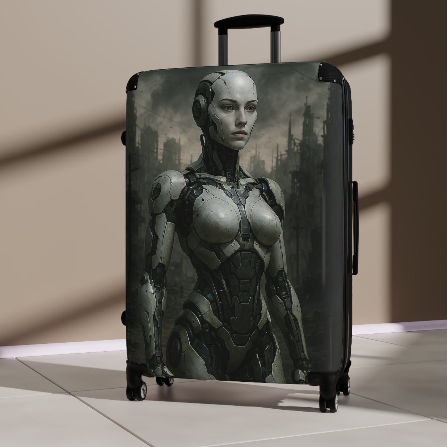 Futuristic Robot Suitcase | Travel Gear, Luggage, Gift for Tech Lovers, Adventure Bag, Unique Travel Accessories