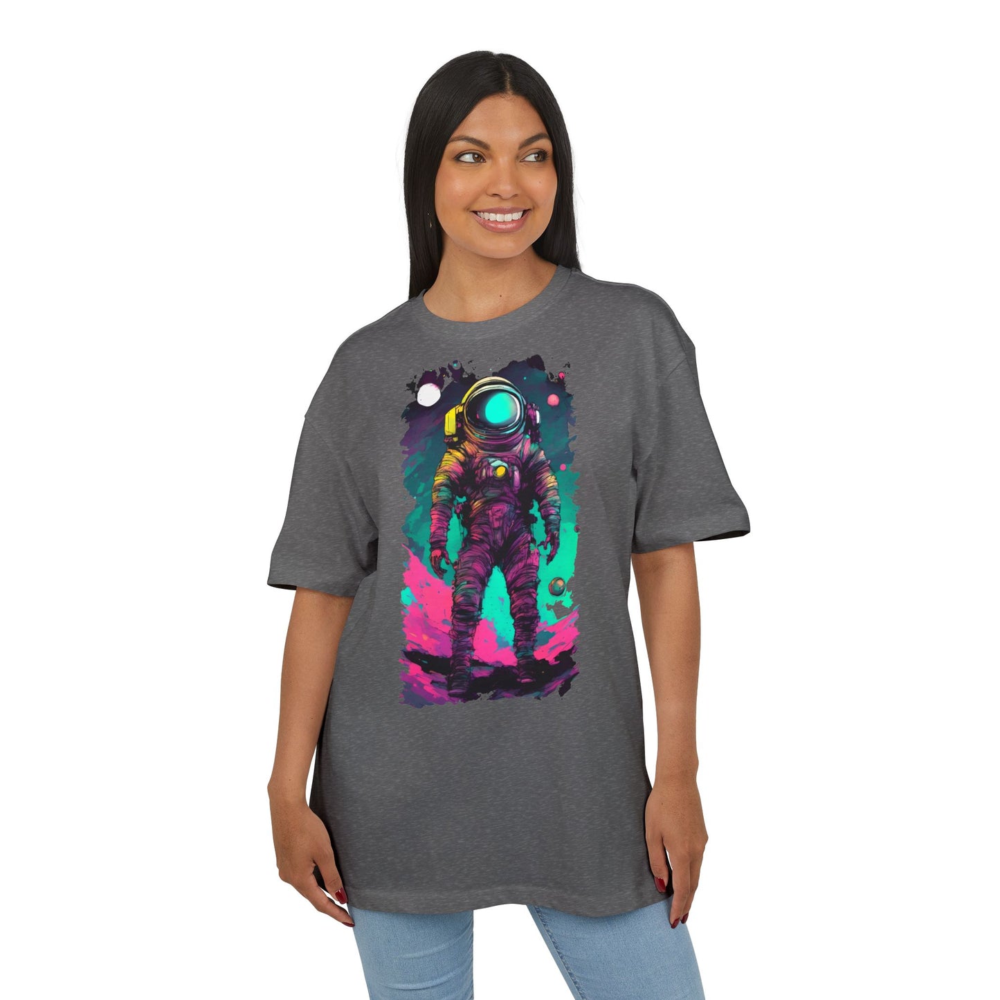 Cosmic Astronaut Tee, Unisex Oversize Tee, Space Graphic Shirt, Retro Astronaut T-Shirt, Gift for Space Lovers, Unique Graphic Tee