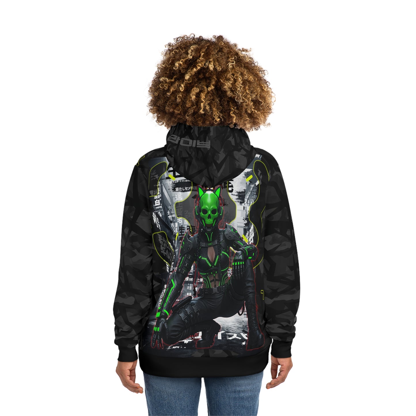 Cyberpunk AOP Fashion Hoodie, Unisex Streetwear, Graphic Hoodie, Gift for Gamers, Trendy Casual Wear, Eco-Friendly Fabric
