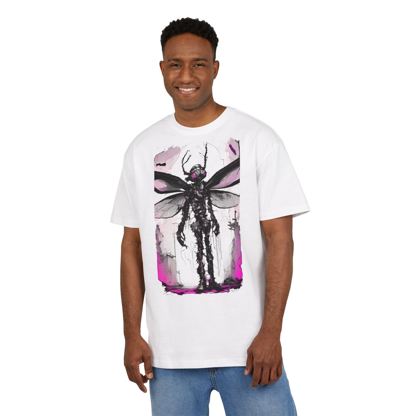 Edgy Artistic Oversize Tee, Graphic Tee, Unisex Shirt, Casual Wear, Statement Piece, Gift for Art Lovers