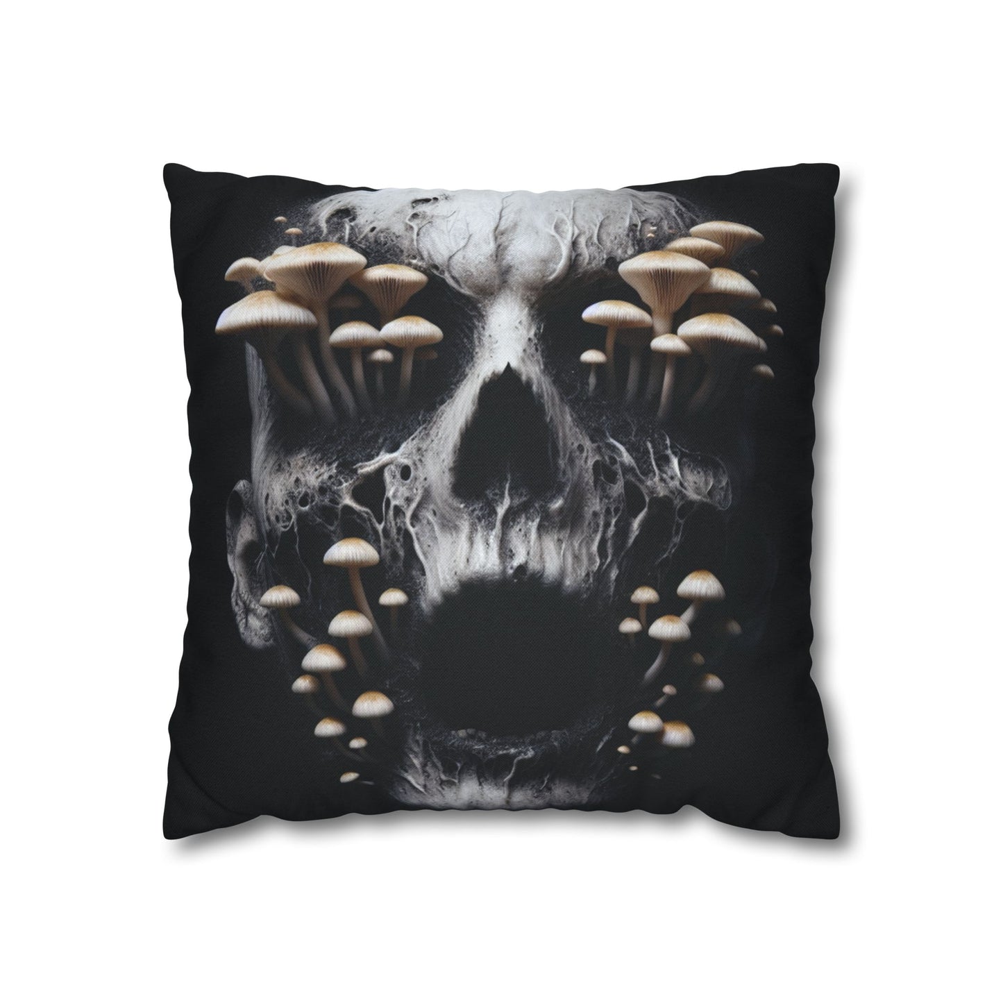 Gothic Mushroom Skull Pillowcase - Home Decor, Halloween, Gothic Style, Unique Gift, Bed and Couch Accent