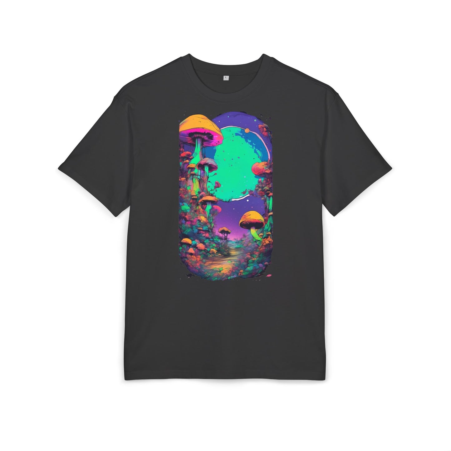 Psychedelic Mushroom Oversize Tee, Unisex Heavyweight Shirt, Bohemian Fashion, Festival Wear, Nature Lover Gift