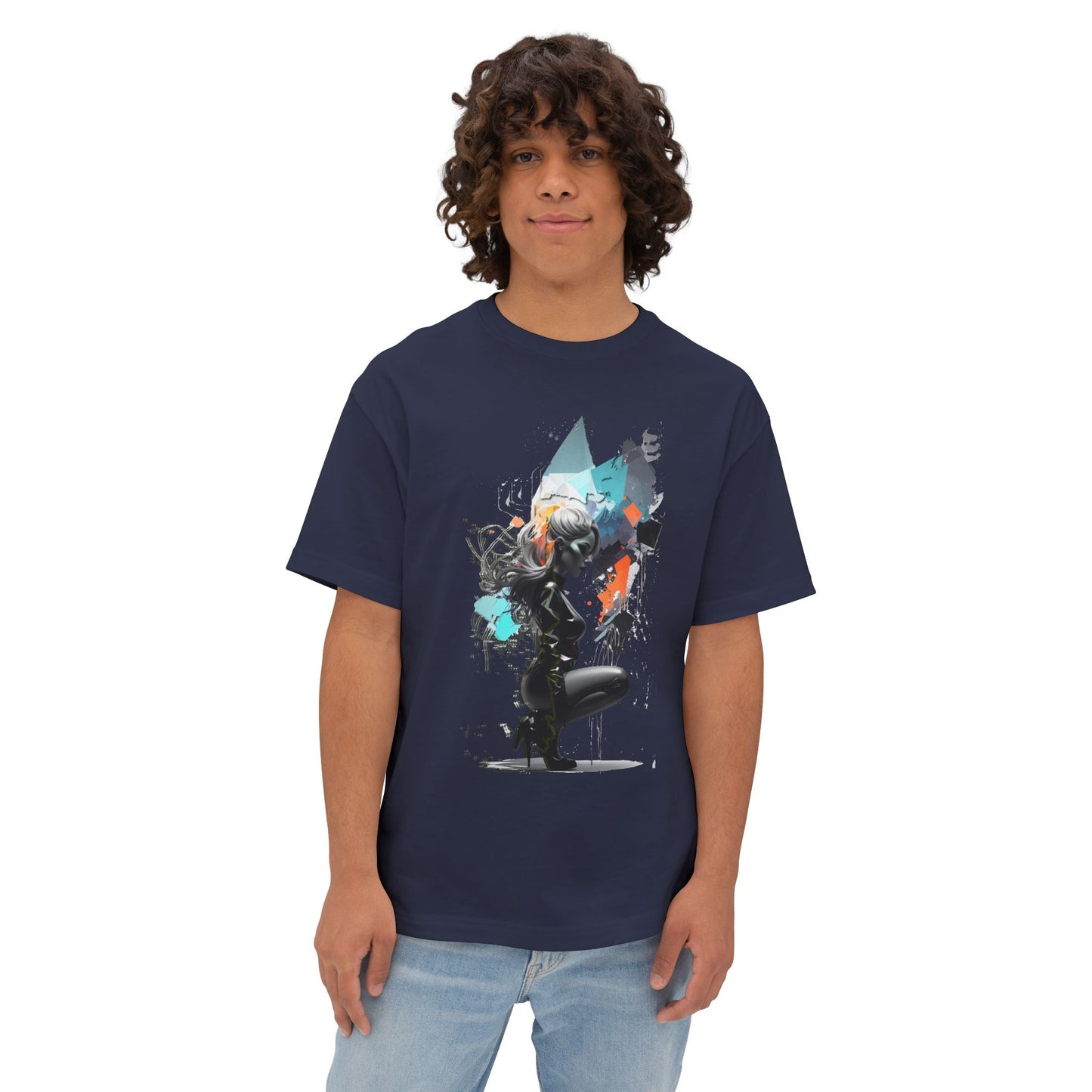 Artistic Unisex Oversized Boxy Tee - Trendy Graphic T-Shirt, Casual Wear, Gift for Art Lovers, Summer Outfit, Streetwear Style