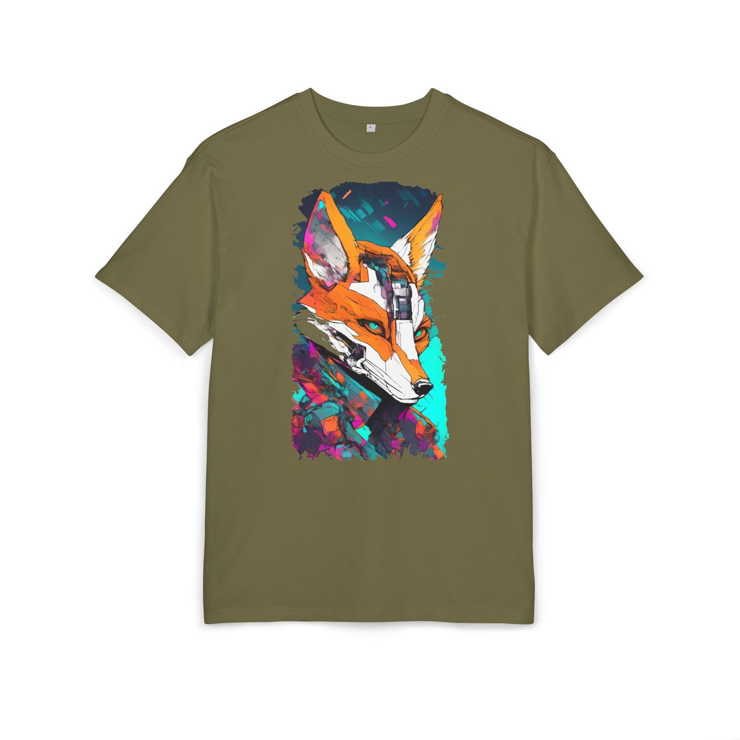 Futuristic Fox Design Unisex Oversize Tee, Graphic Tee, Cool T-Shirt, Unique Gift, Casual Wear