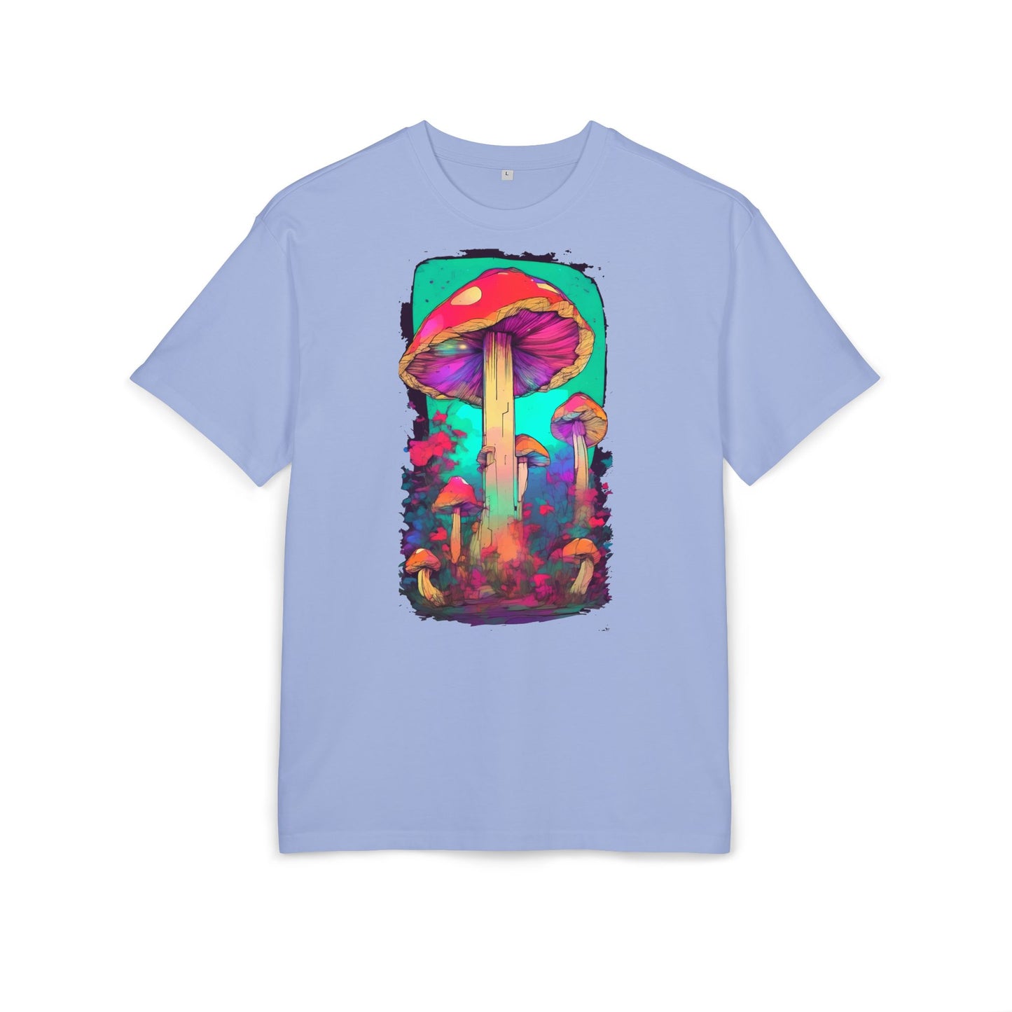 Vibrant Mushroom Art Oversized Tee, Unisex Graphic T-Shirt, Trendy Casual Style, Nature Lover Gift, Festival Clothing, Psychedelic Design